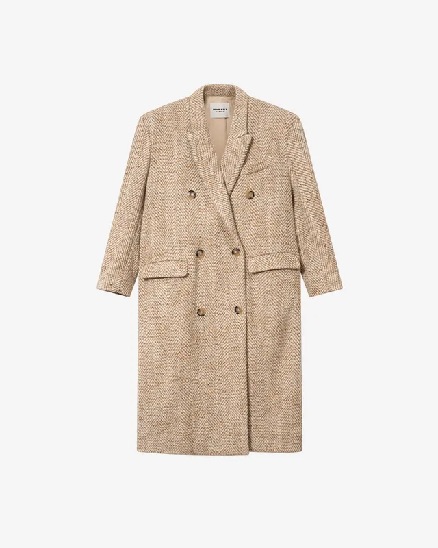 Isabel Marant Pilda Manteau long beige chevrons