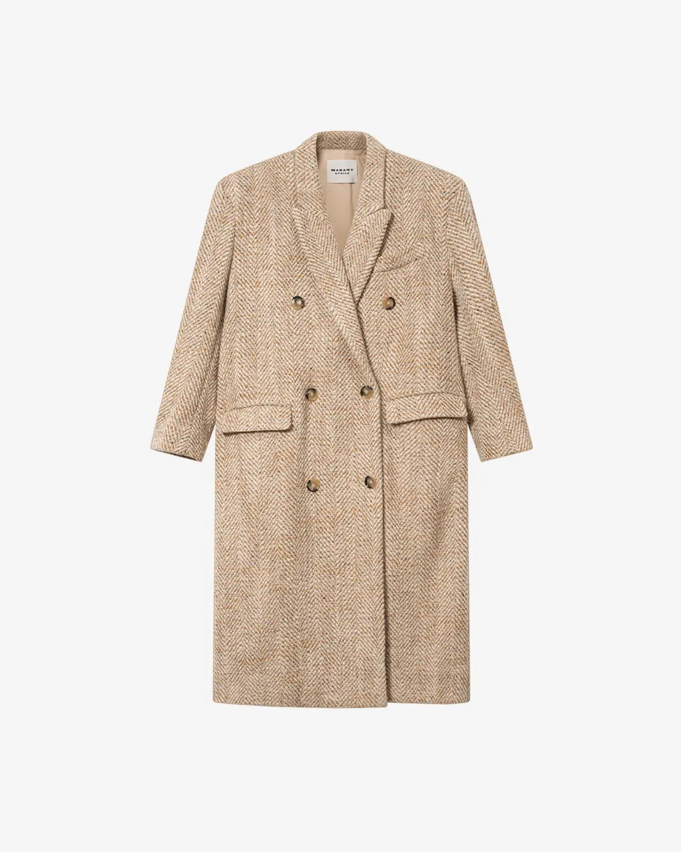 Isabel Marant Pilda Manteau long beige chevrons