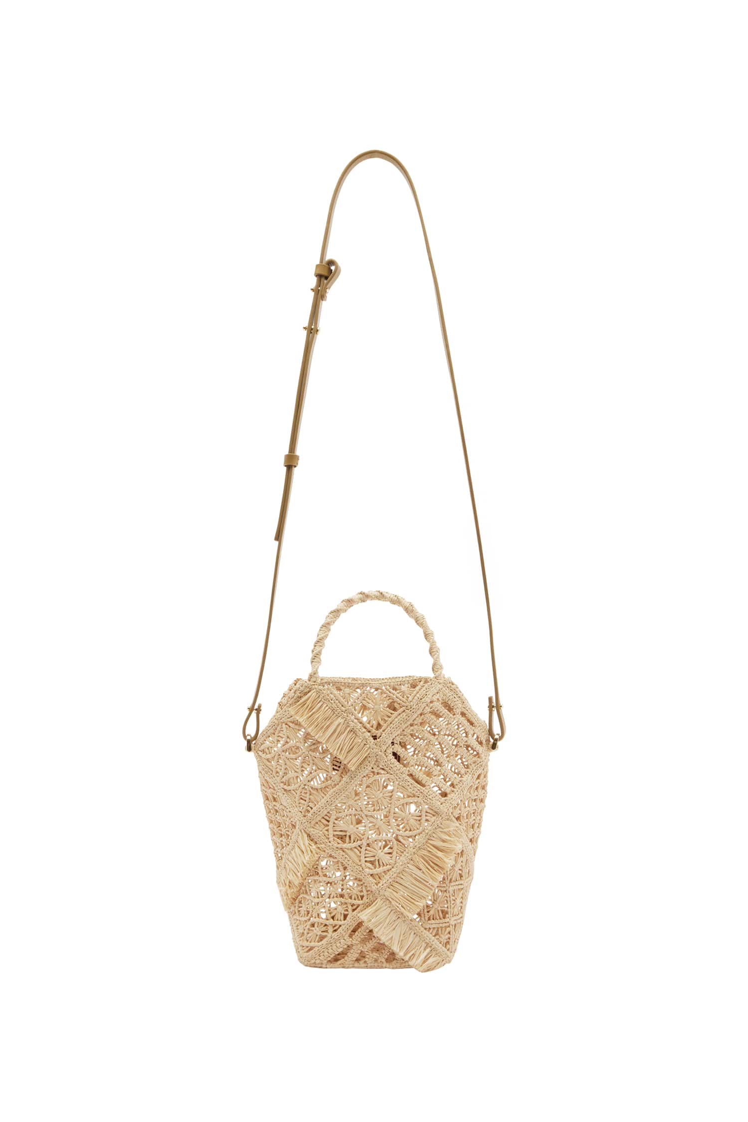 Alemaïs Raffia Macrame sac seau raphia OS patchwork