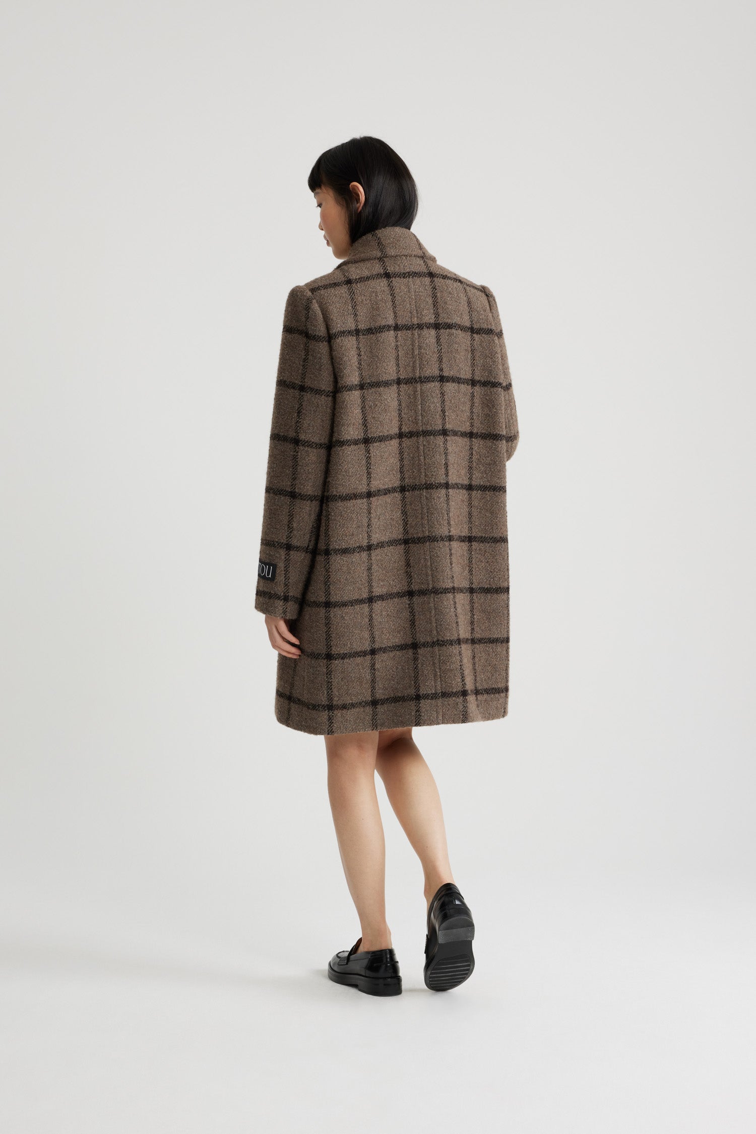 Patou H24CO02501845061 manteau laine Gray Checkerboard