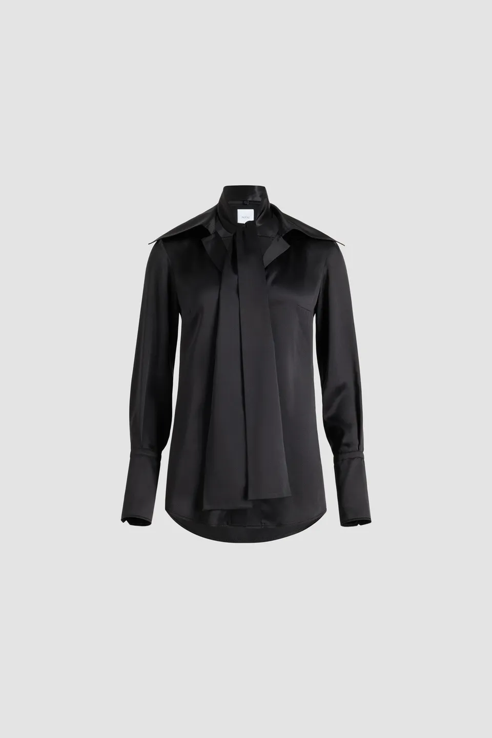 Patou BL053 Chemisier Soie Bio Noir Col Large