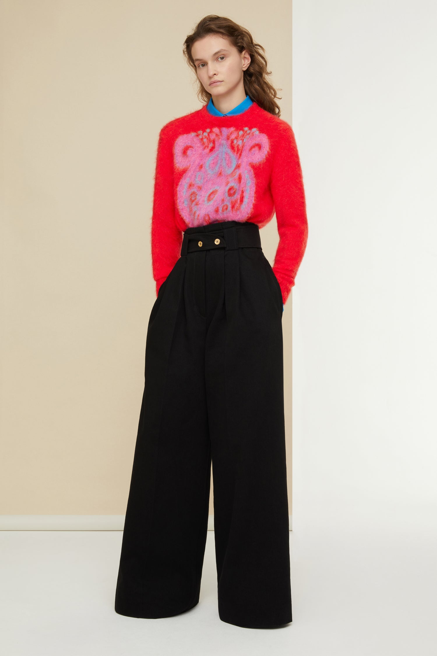Patou pull jacquard mohair alpaga multicolore