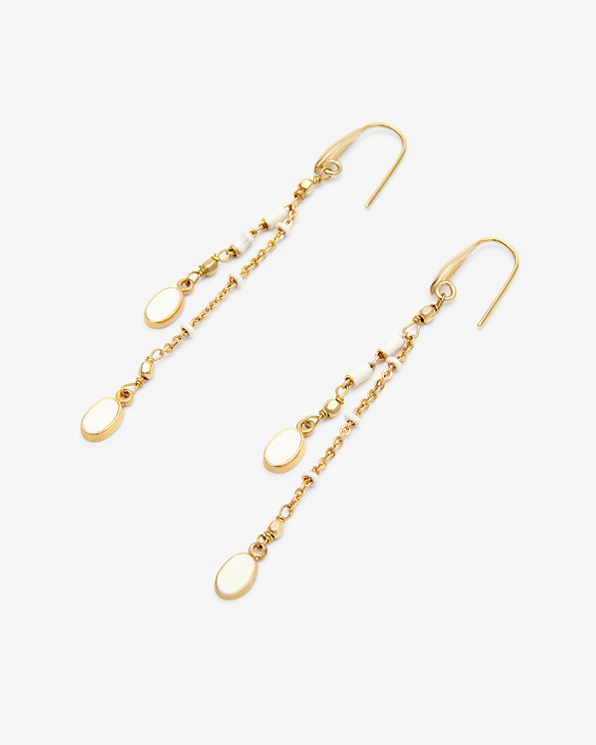 Isabel Marant Casablanca boucles pendantes écru doré
