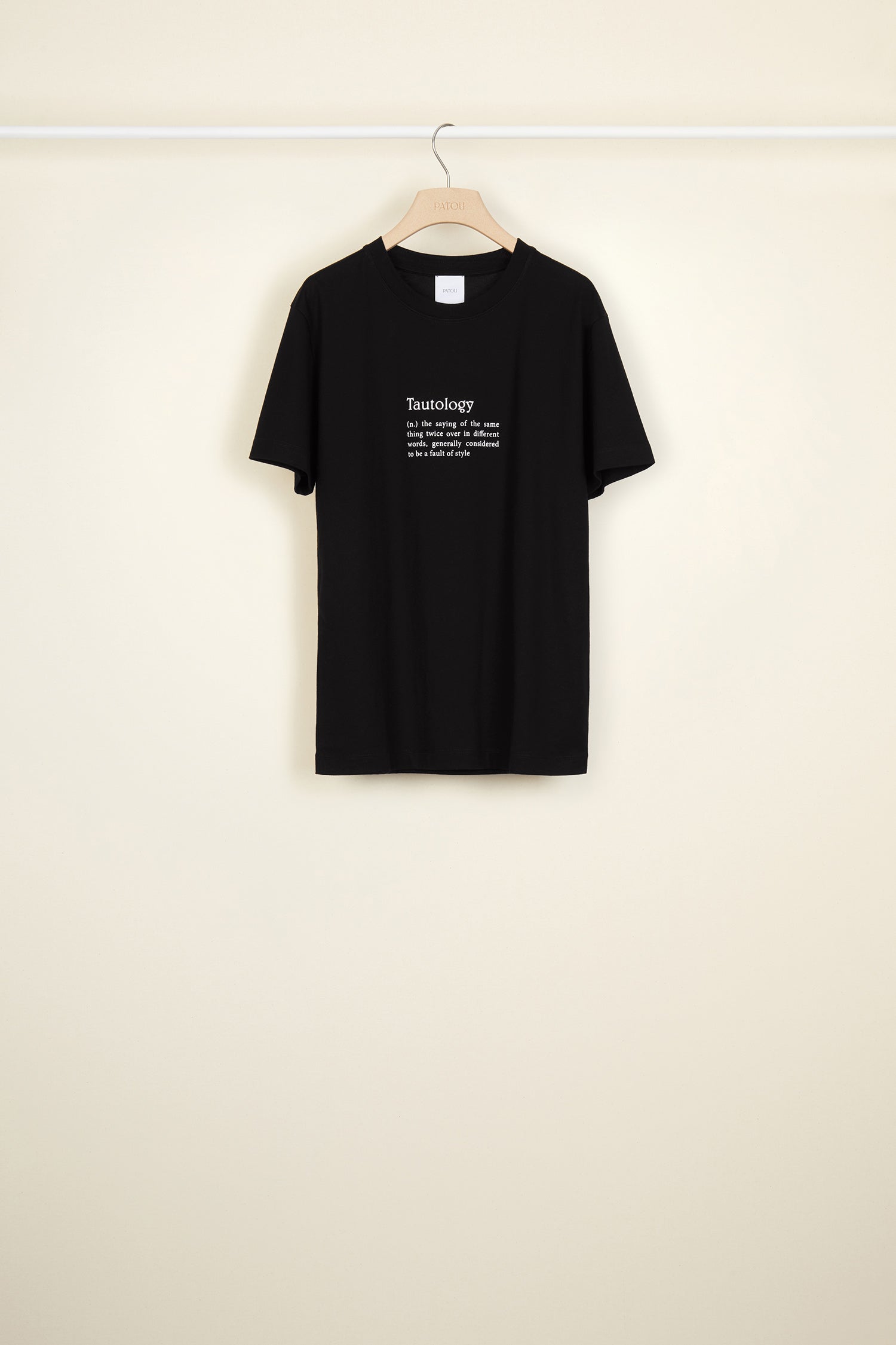 Patou JE002 t-shirt coton bio noir tautology