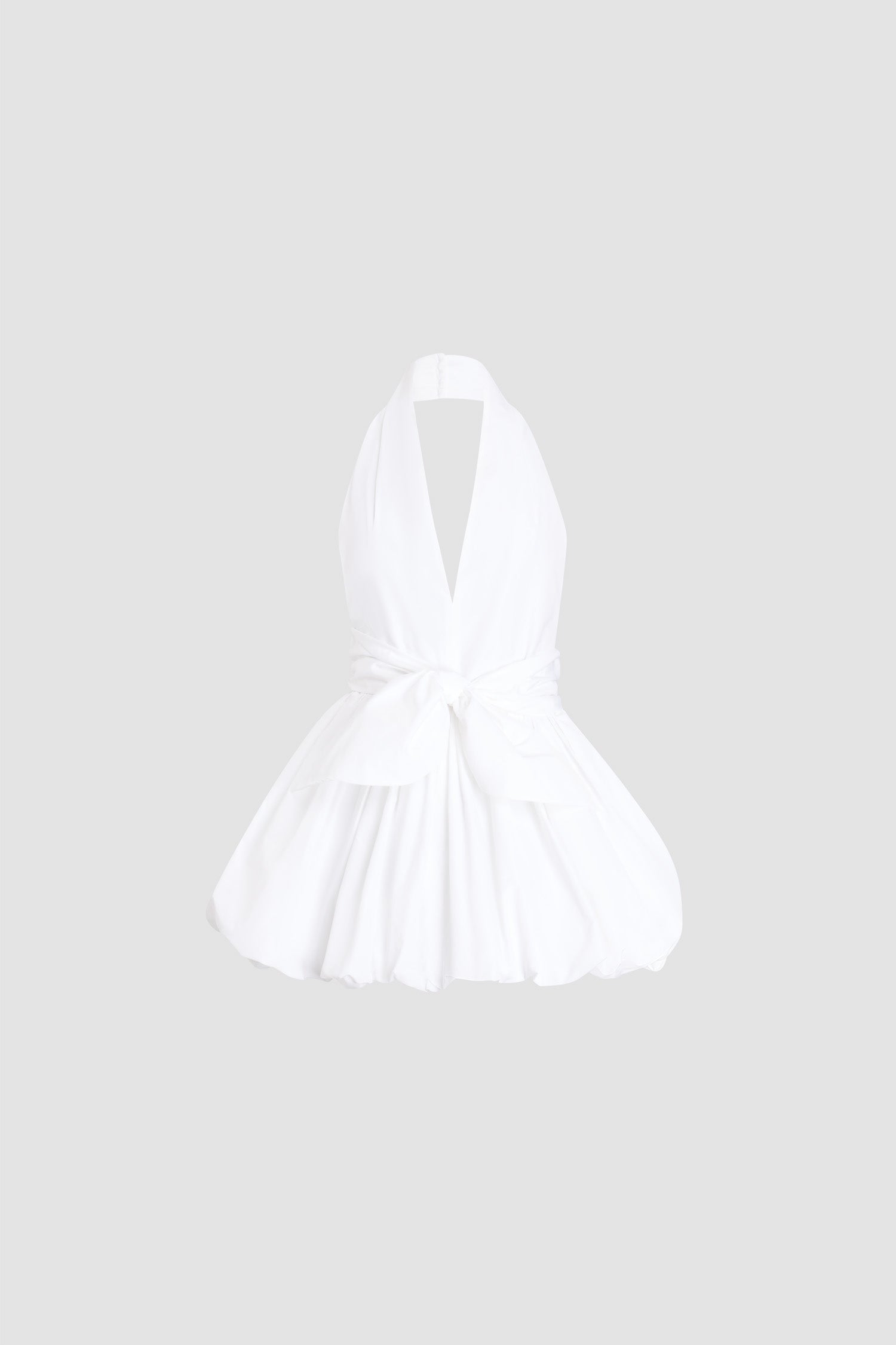 Patou DR233 robe mini bloomer blanche faille recyclée nœud