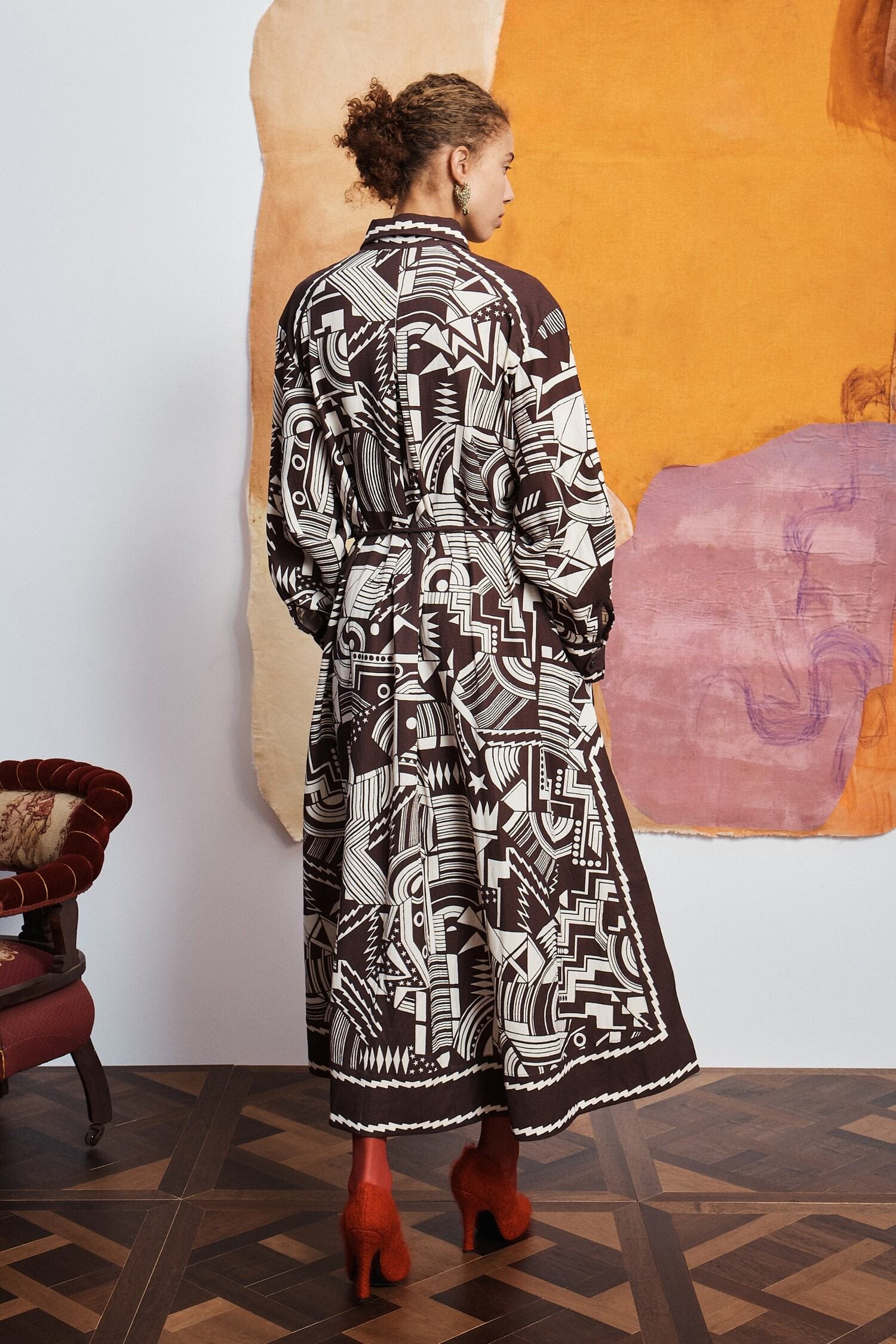 Alemäis Lori Shirtdress robe chemise midi imprimée