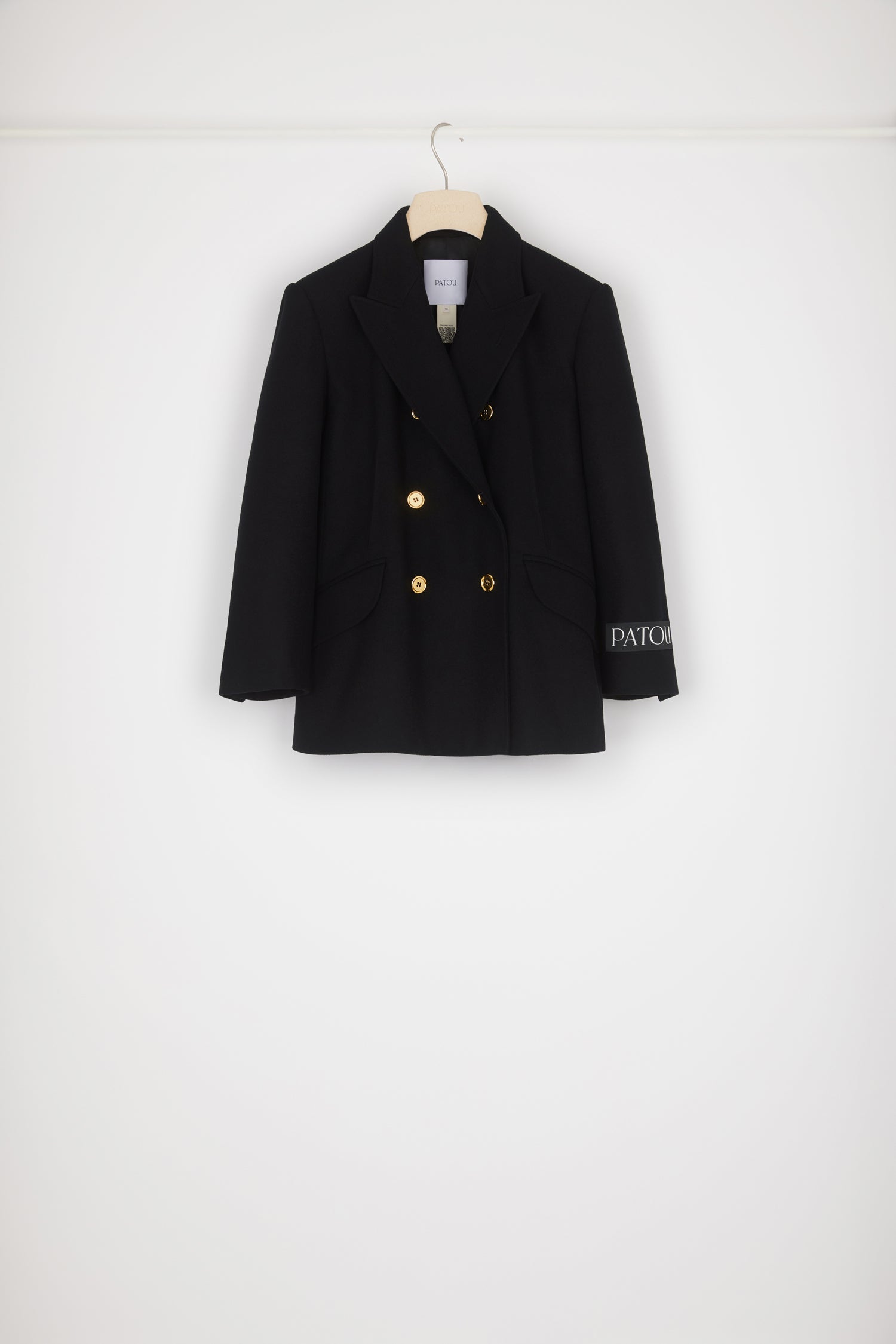 Patou JA027 veste croisée laine cachemire noir 34-44