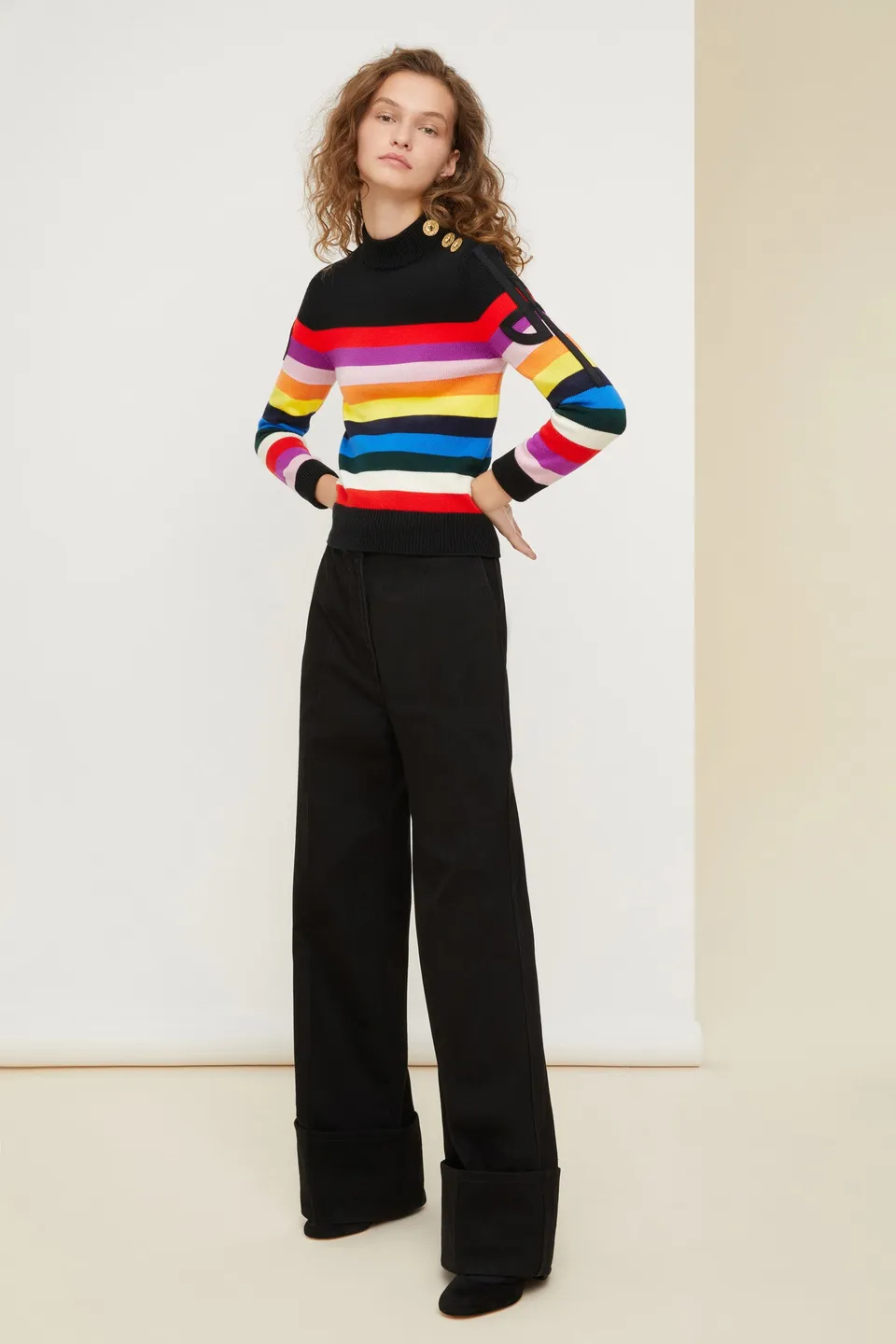 Patou KN04880365028 pull marinière laine rayée