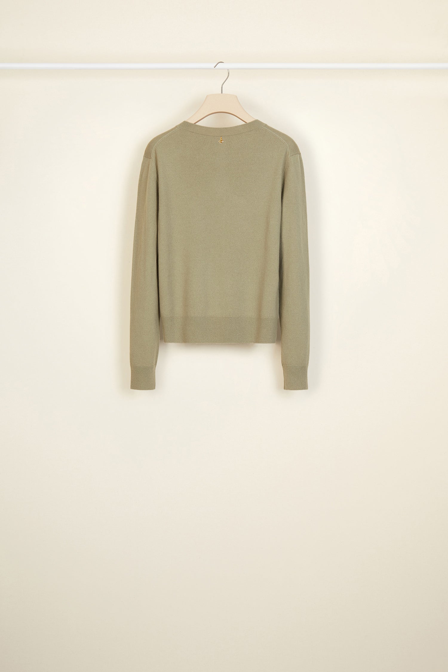Patou KN002 cardigan kaki laine mérinos cachemire