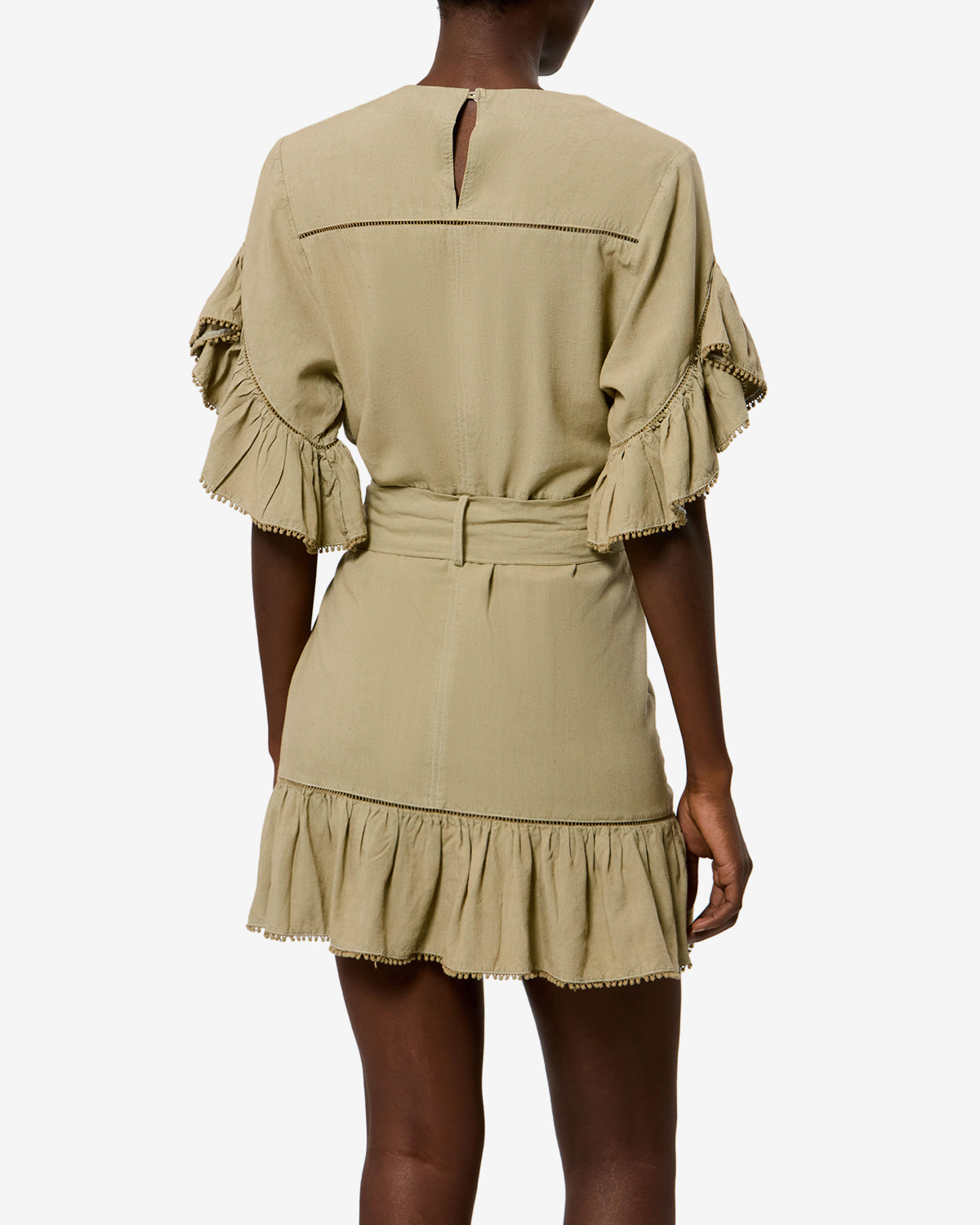 Isabel Marant Melicia robe portefeuille lin light bronze