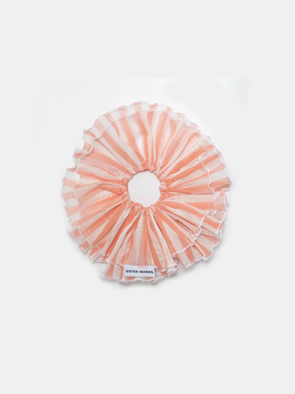 Ester Manas Scrunchies chouchou pêche rayé 16 cm