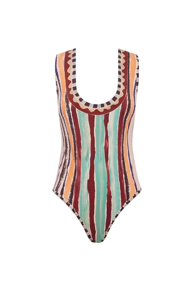 Alemais Michelle Scoop maillot une pièce col rond dos croisé