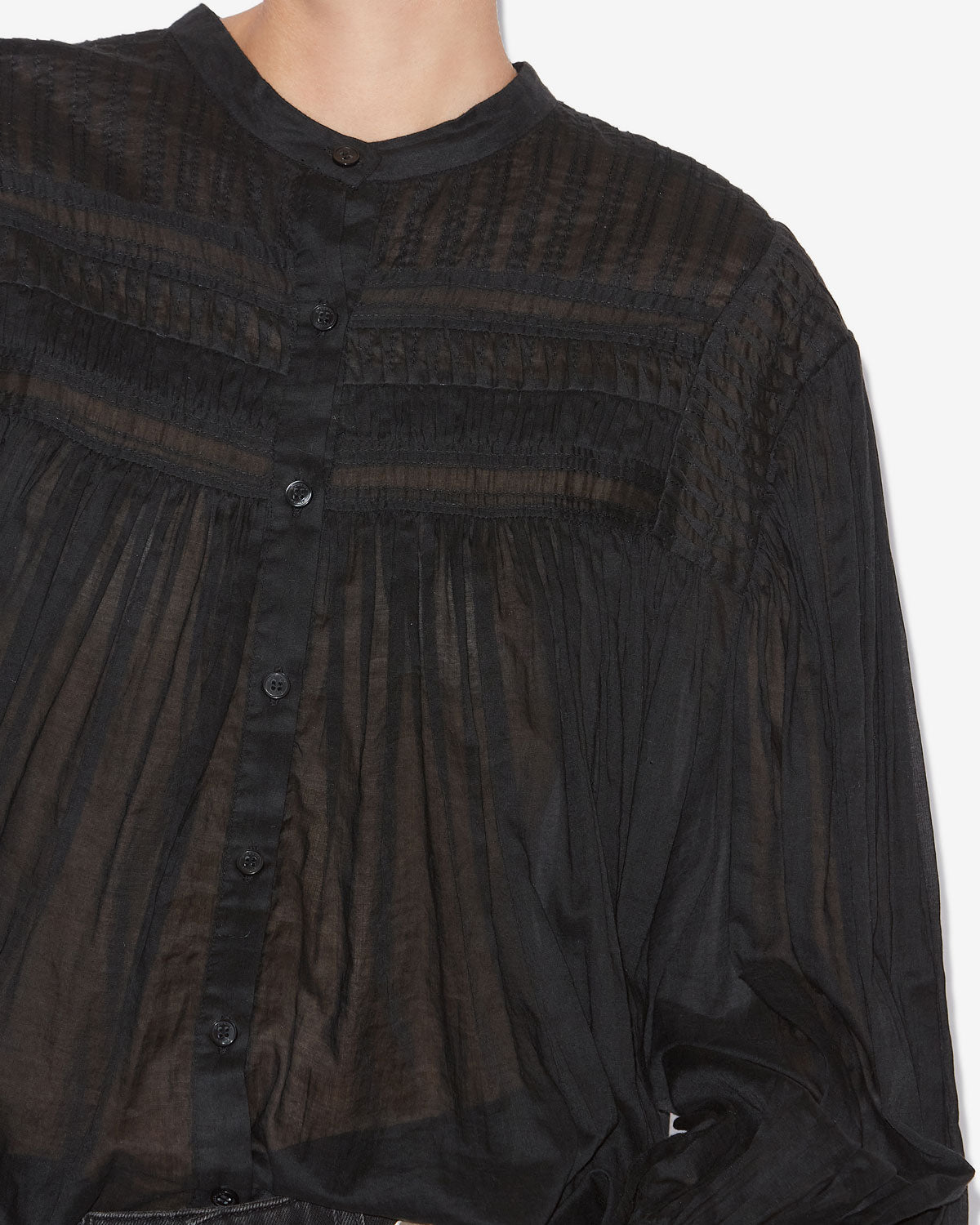 Isabel Marant Plalia HT0002FC blouse voile noir froncé