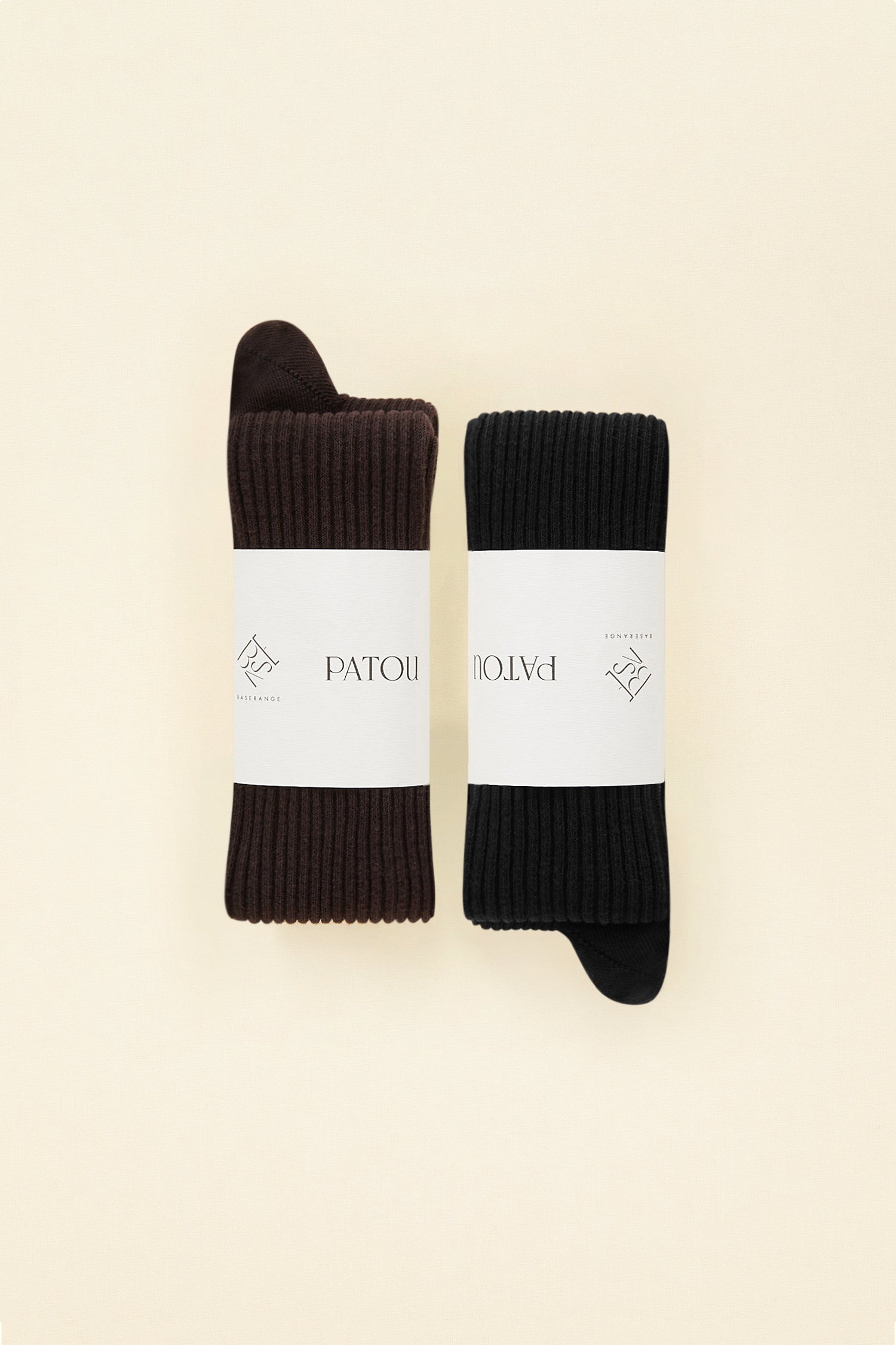 Patou Accessories chaussettes AC0220100999B coton bio noires x2