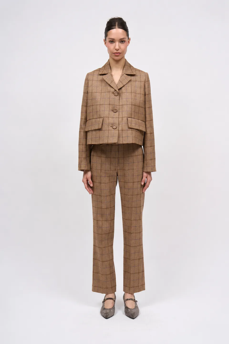 Paul & Joe Bogart Pantalon tweed carreaux 100% laine