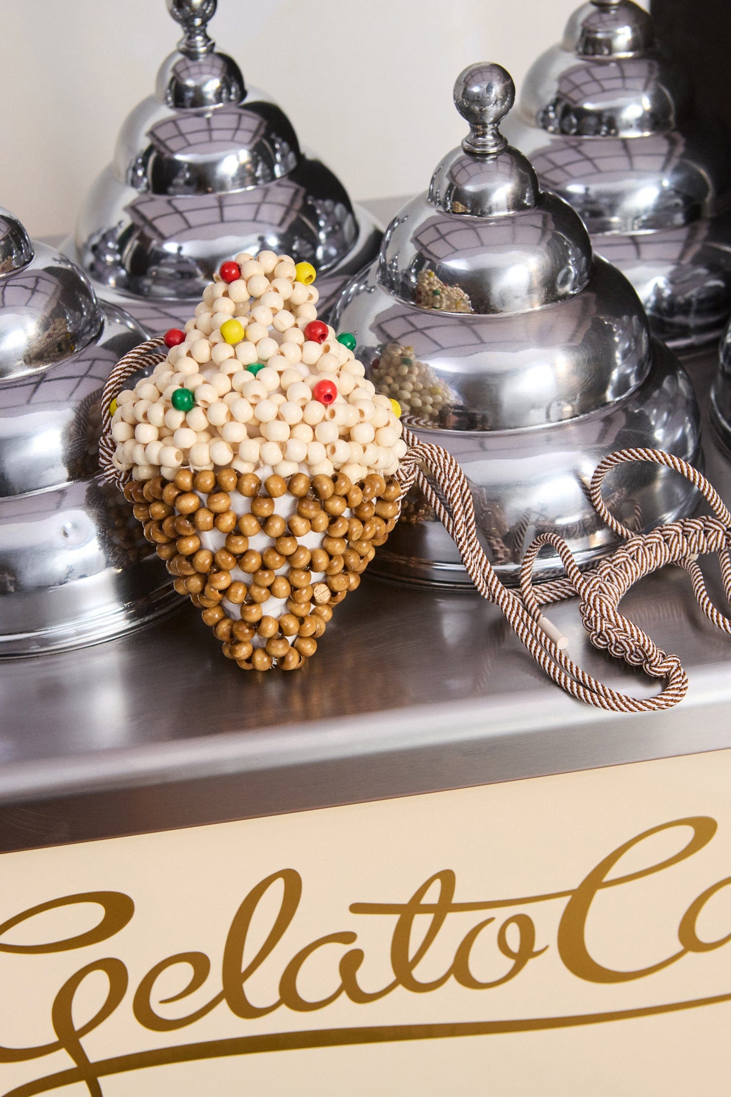 Alemais Wood Bead Gelato mini sac perles bois