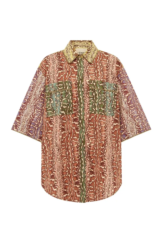 Alemäis Shirts Varna Shirt chemise coton bio imprimé animal