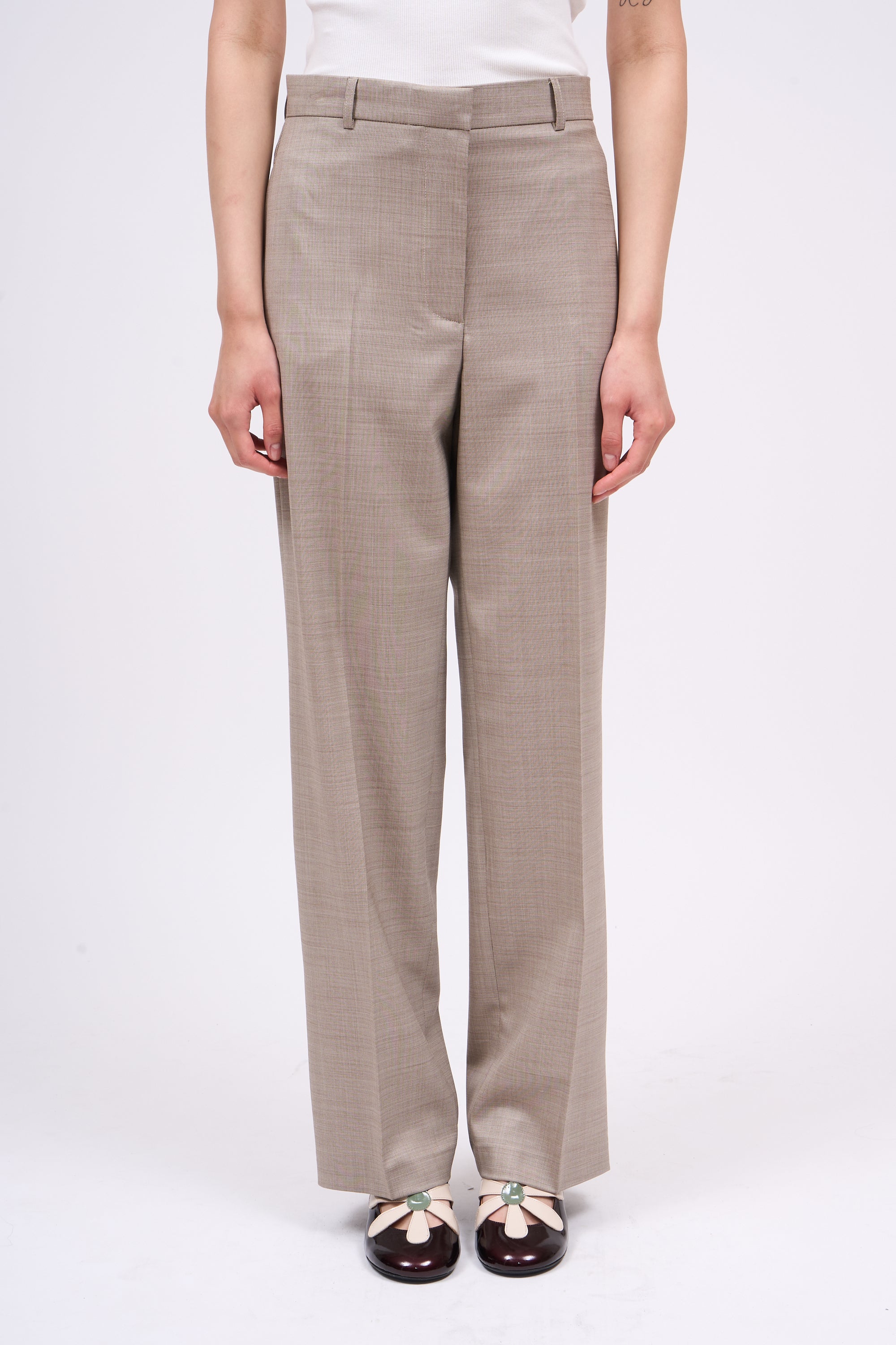 Paul & Joe Pantalon Timeo droit laine vierge Beige