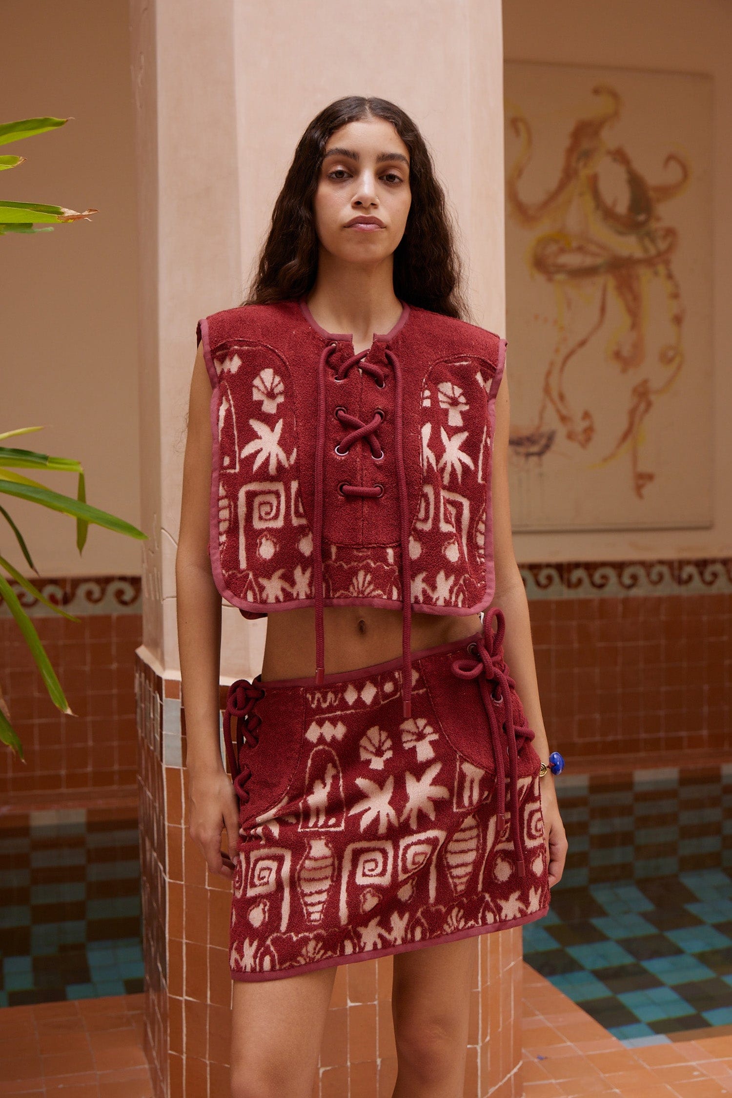 Alemais Maya top crop coton bio imprimé