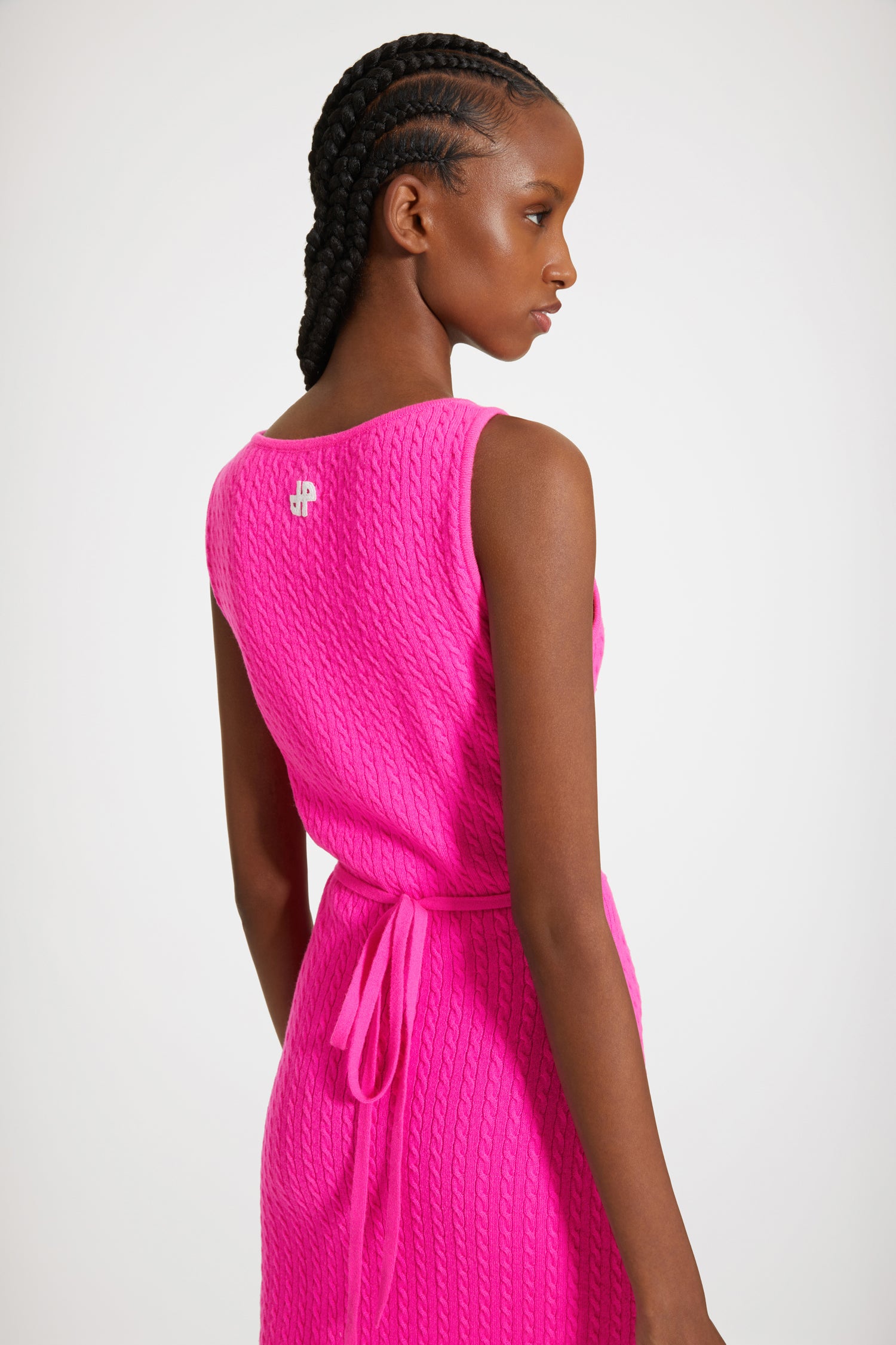 Patou P23KN1218041453B robe portefeuille begonia pink laine