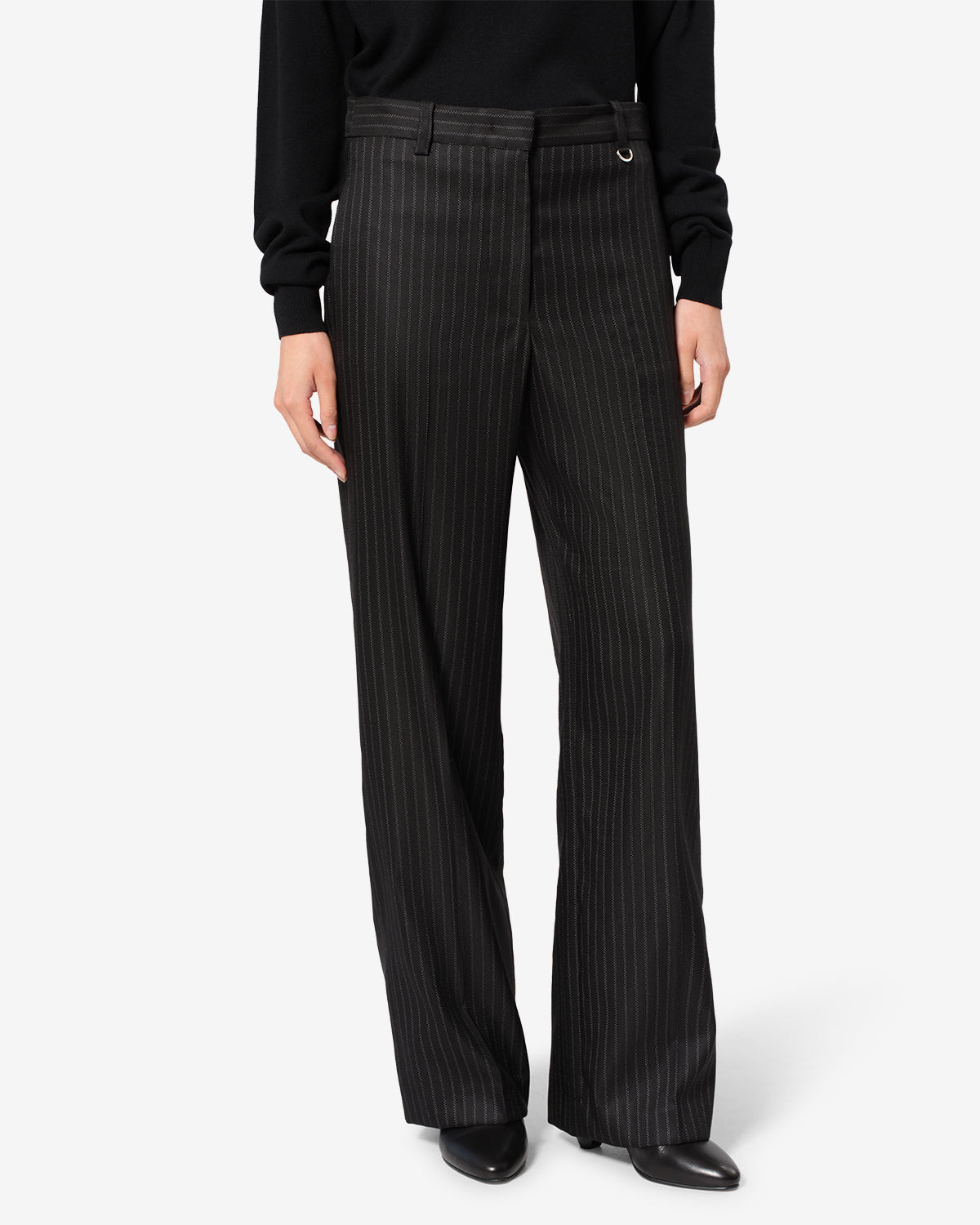 Isabel Marant Noanda pantalon laine noir à rayures