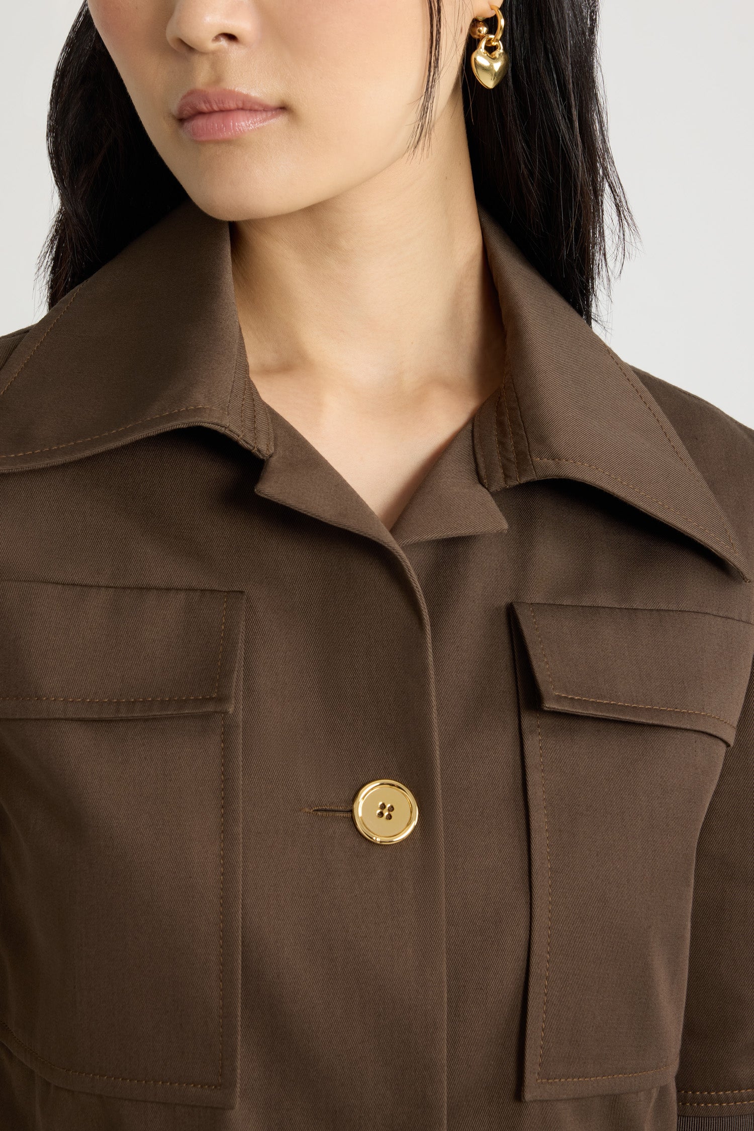 Patou JA048 veste coton marron 34-44 cropped