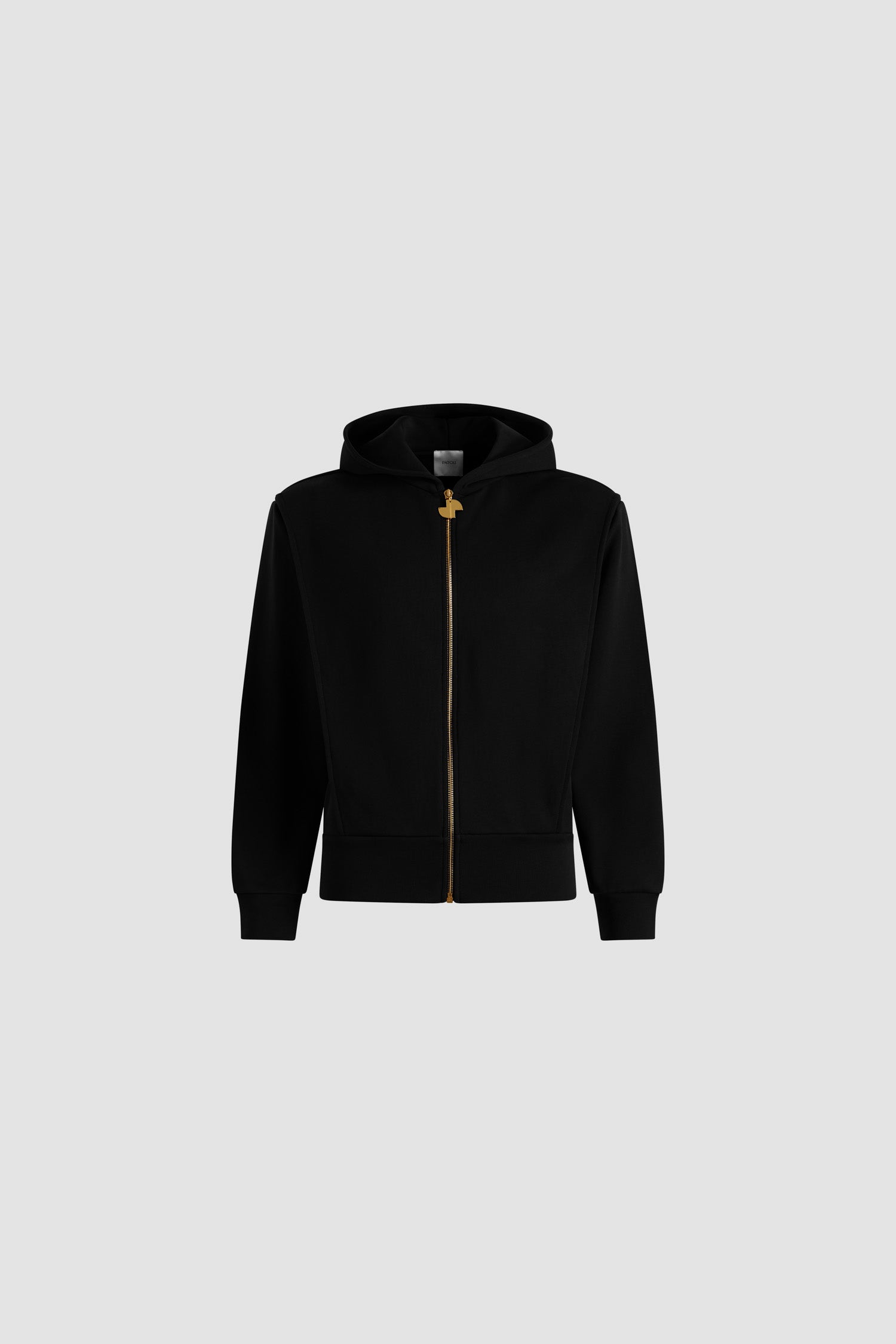 Patou P25JE156 sweat zippé capuche coton bio noir