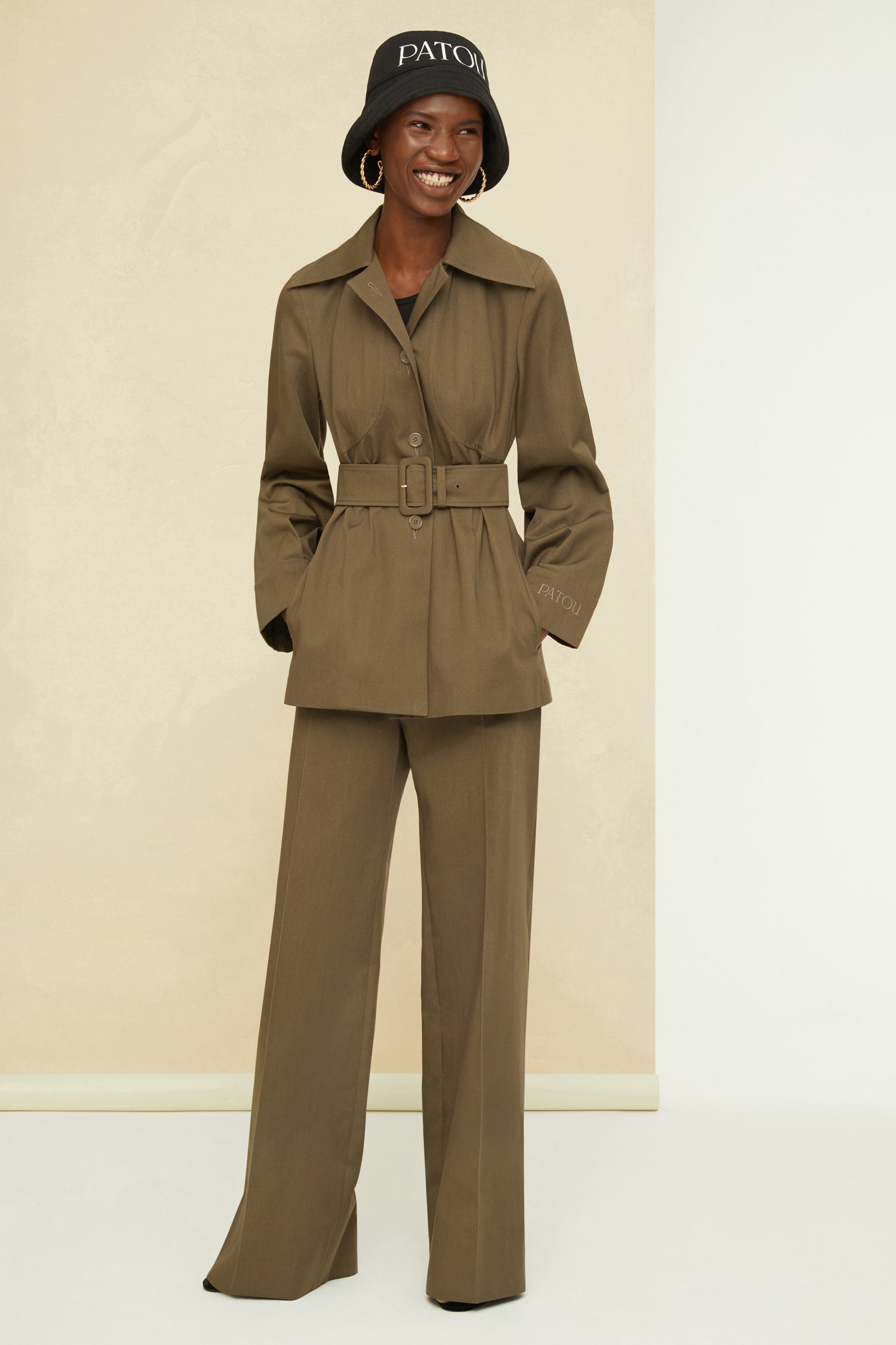 Patou P22JA0230074802B veste ceinturée coton bio bronze