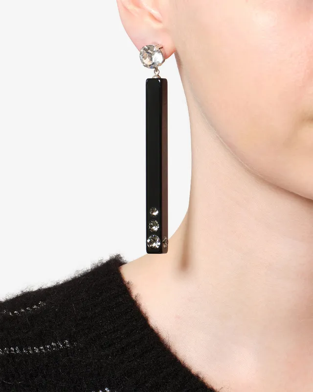 Isabel Marant Karlie boucles oreilles noir argenté