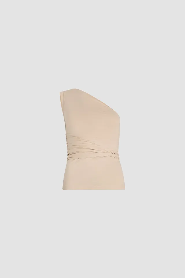 Patou Tops P25JE1549972117B top tapioca une-épaule coton