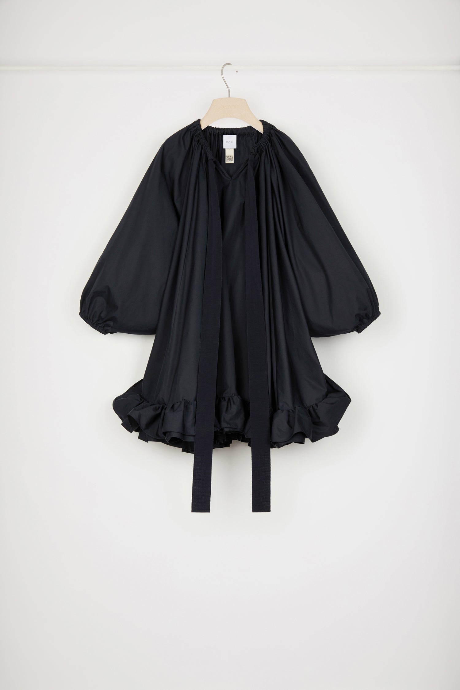 Patou DR108 robe coton bio noire Total Eclipse volants