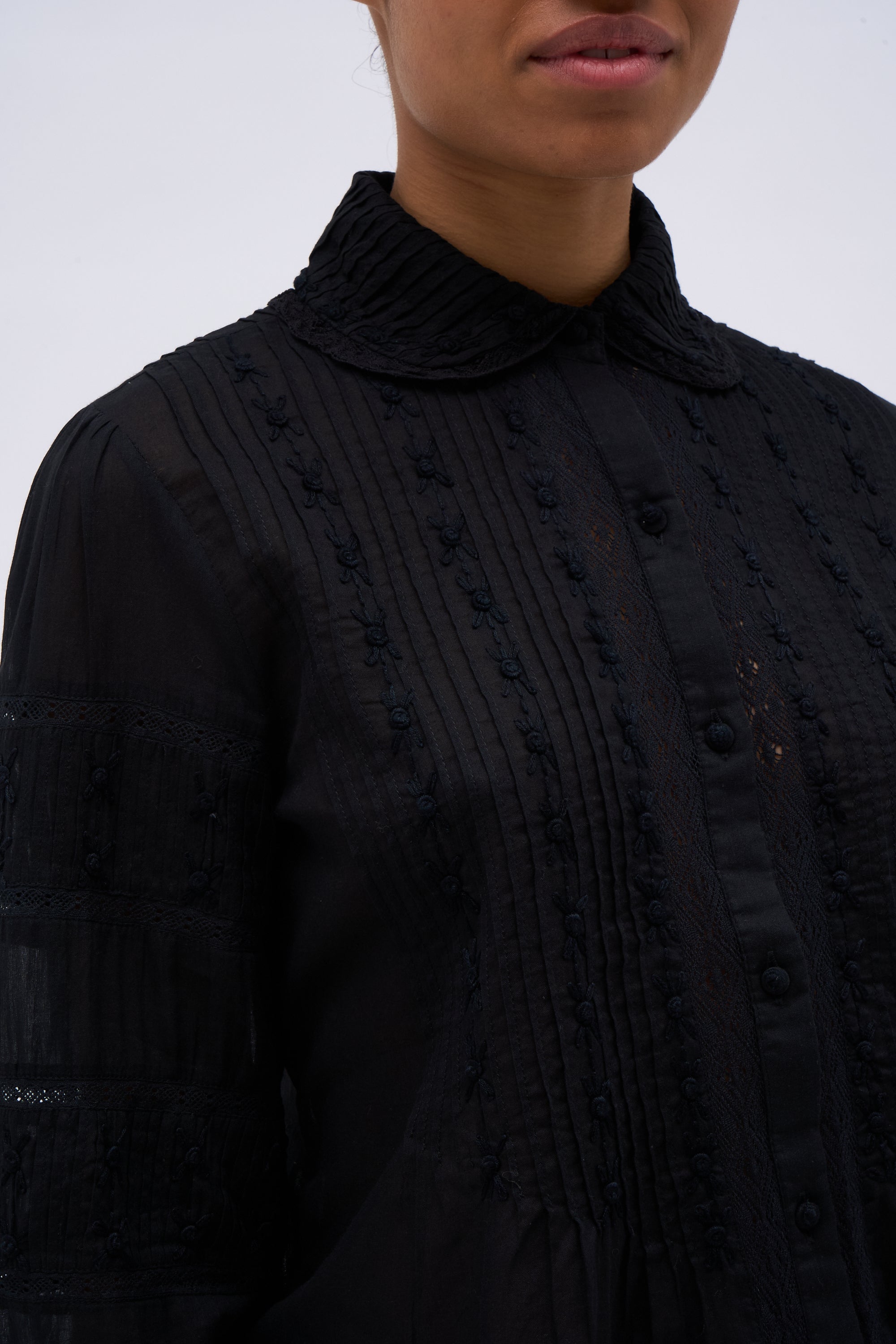 Paul & Joe Royan blouse mousseline coton noire