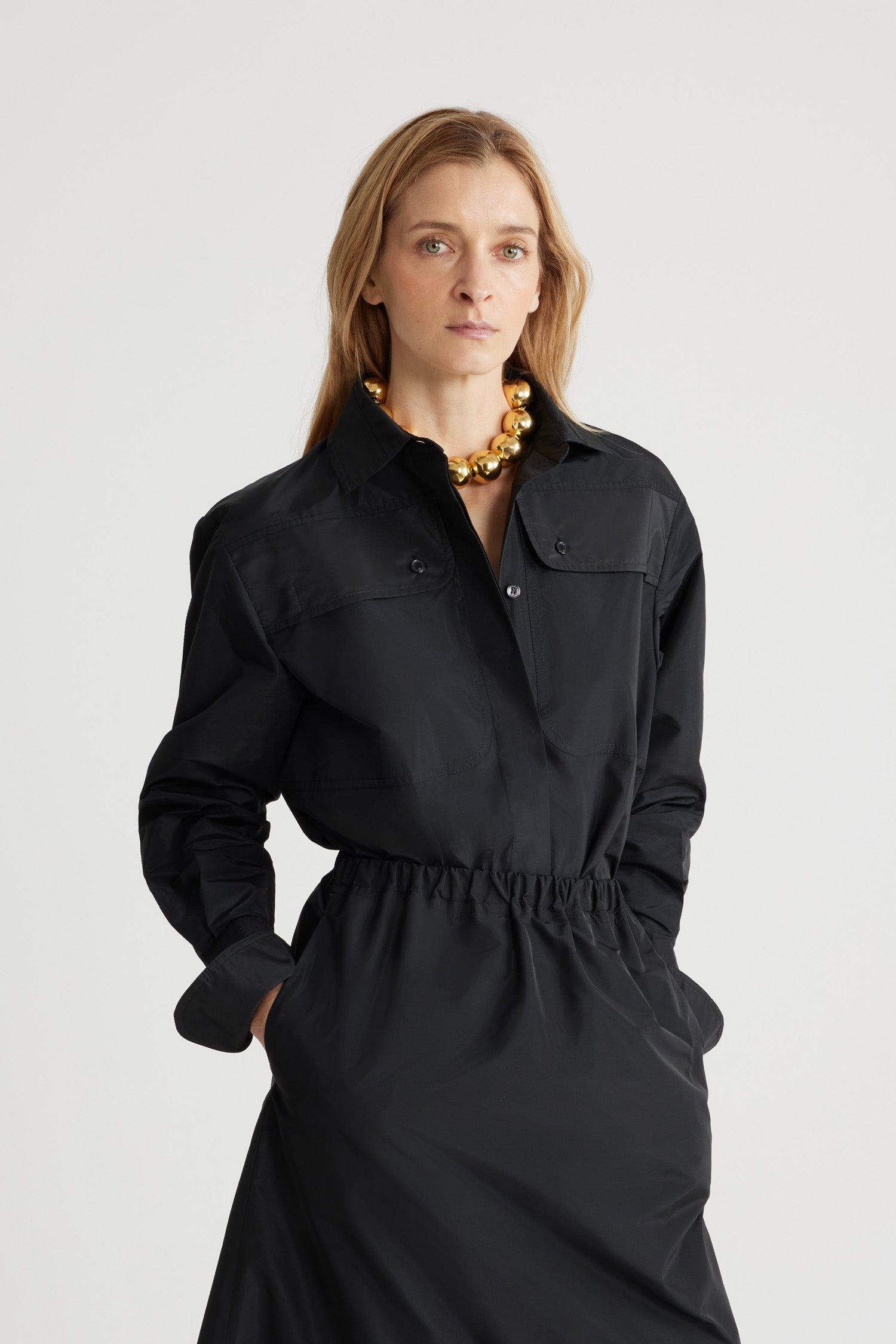 Patou BL035 chemise safari faille recyclée noire 34-44