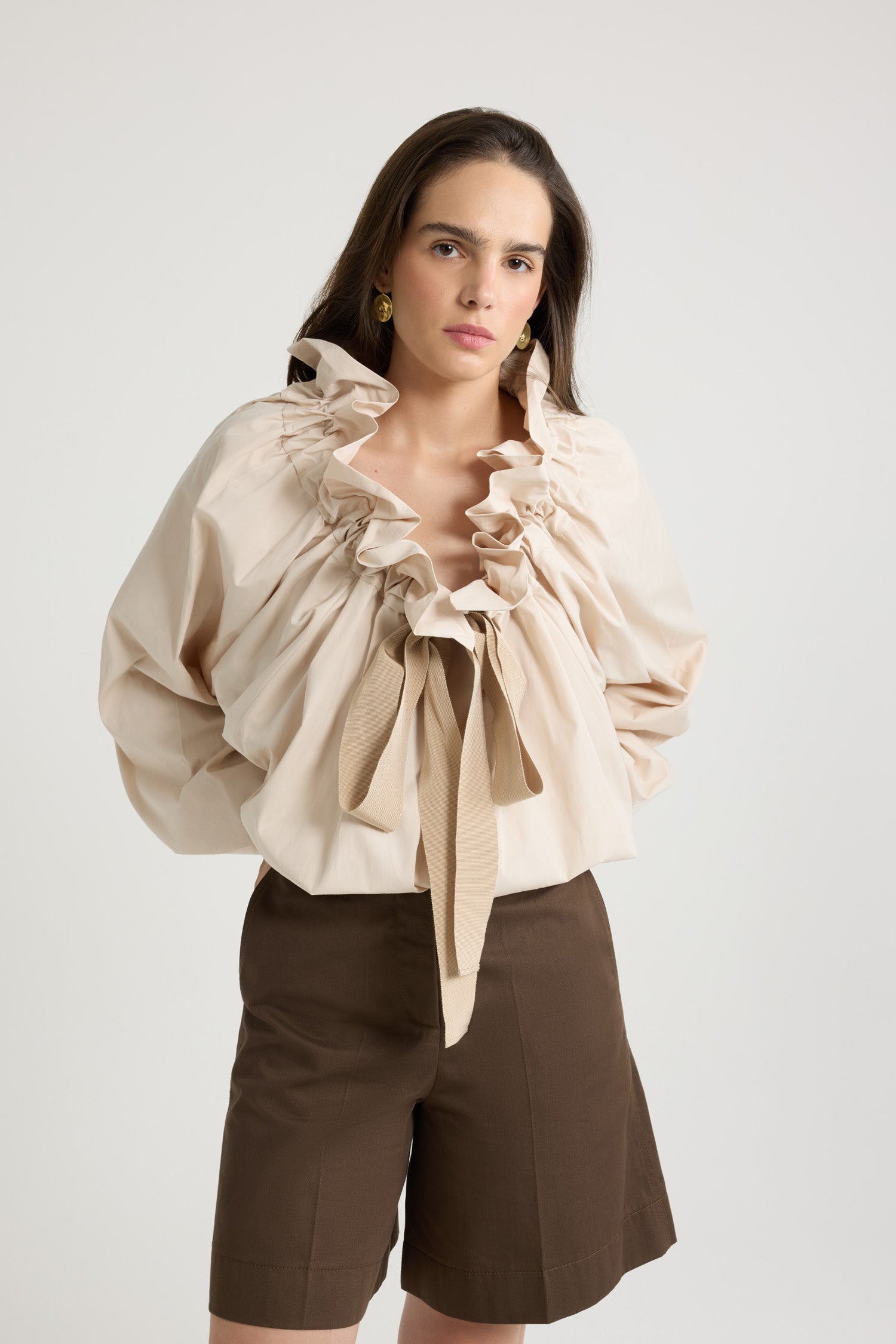 Patou P25TO0170017117B top popeline coton beige Tapioca