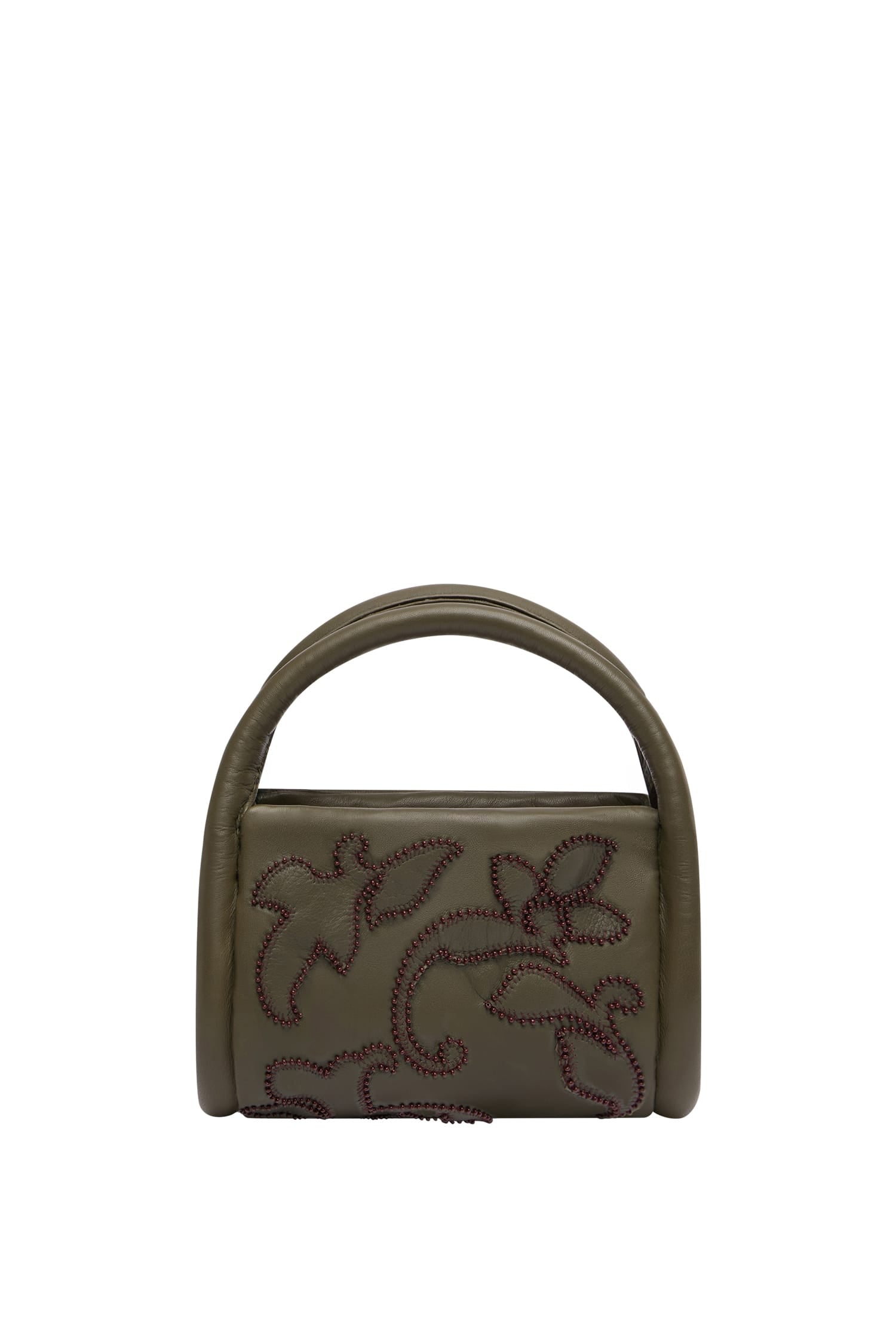 Alemais Duke sac cuir olive appliqué perles taille OS