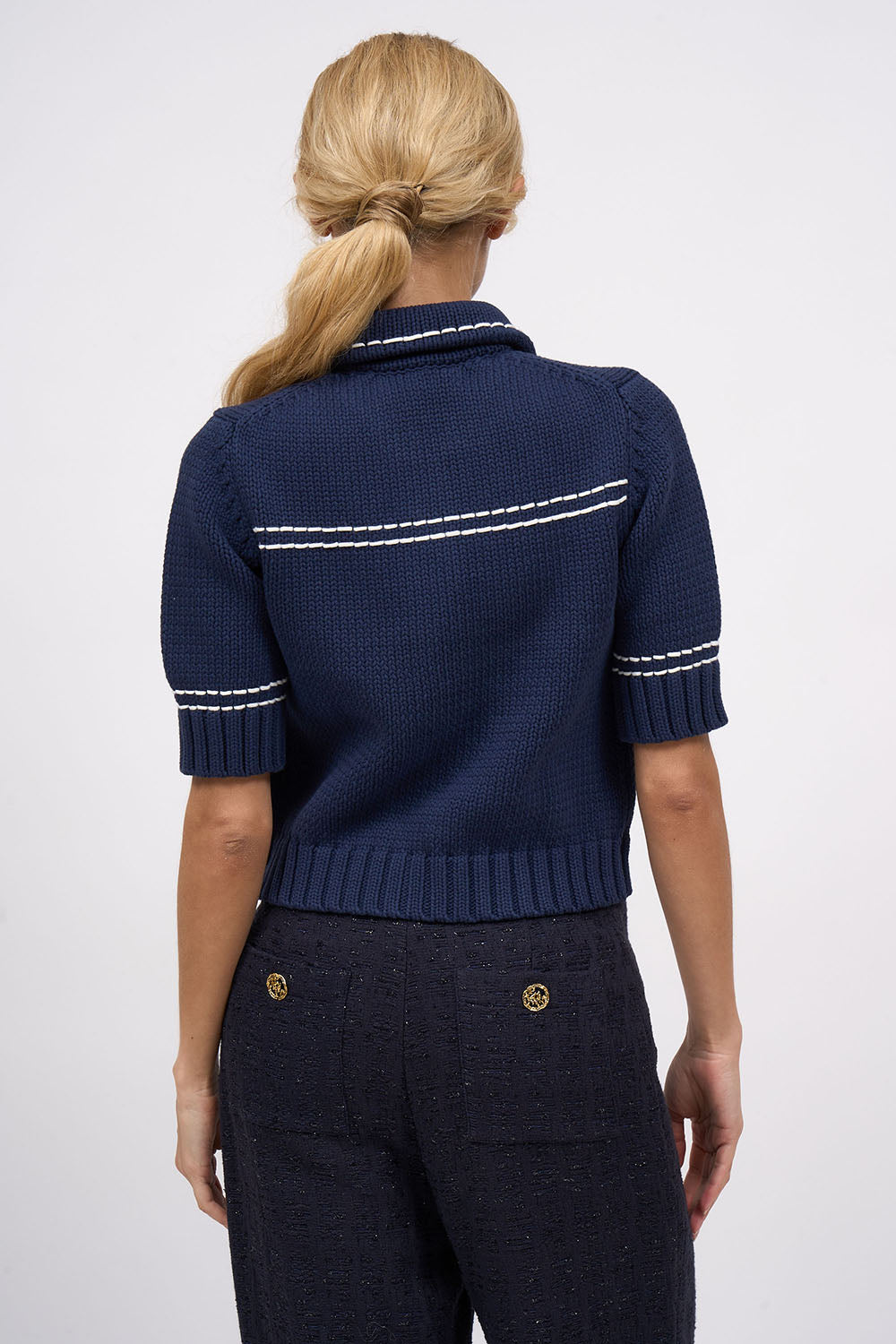 Paul & Joe Chocolat cardigan coton grosses mailles court