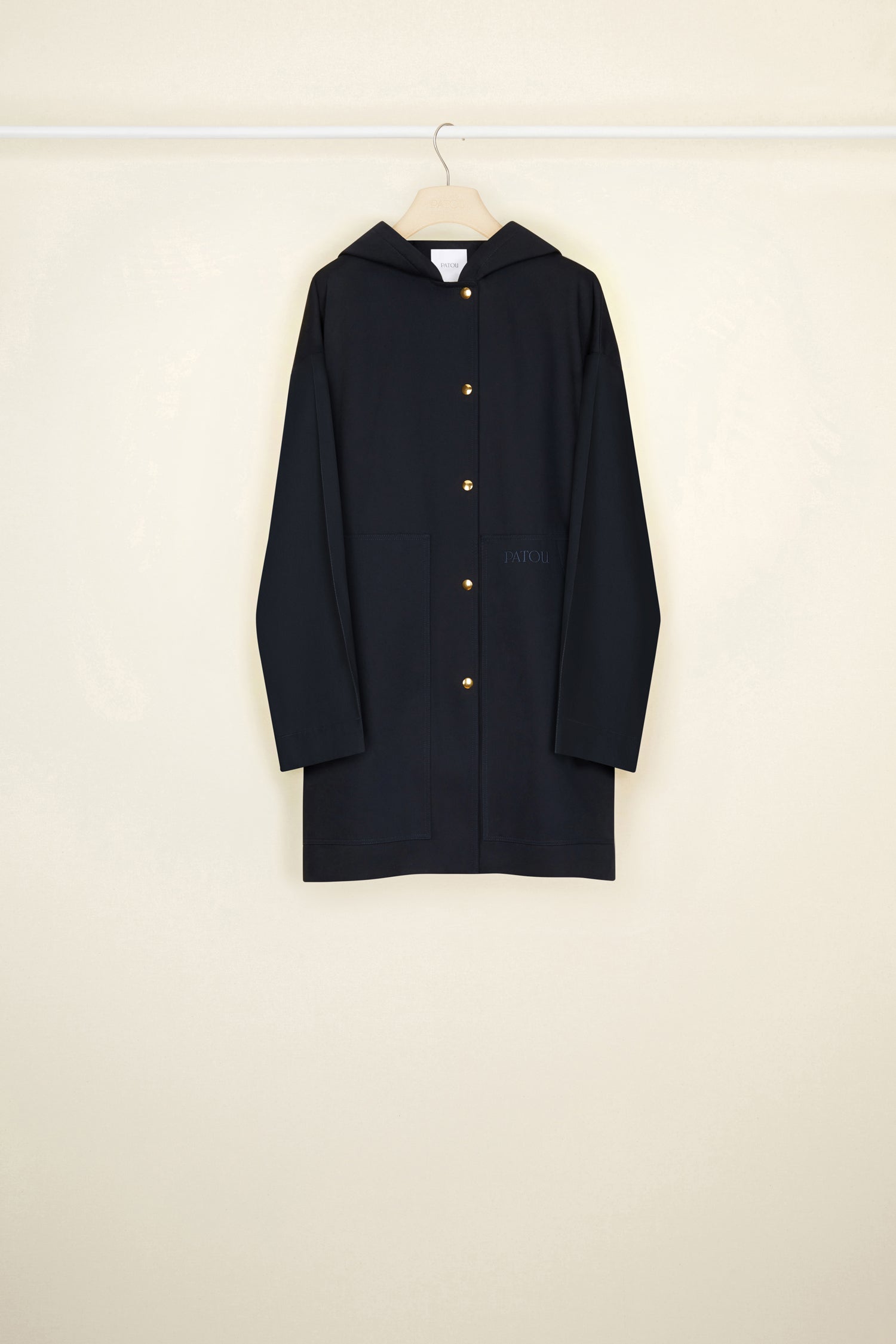 Patou OU0100074698N parka oversize bleu nuit coton bio