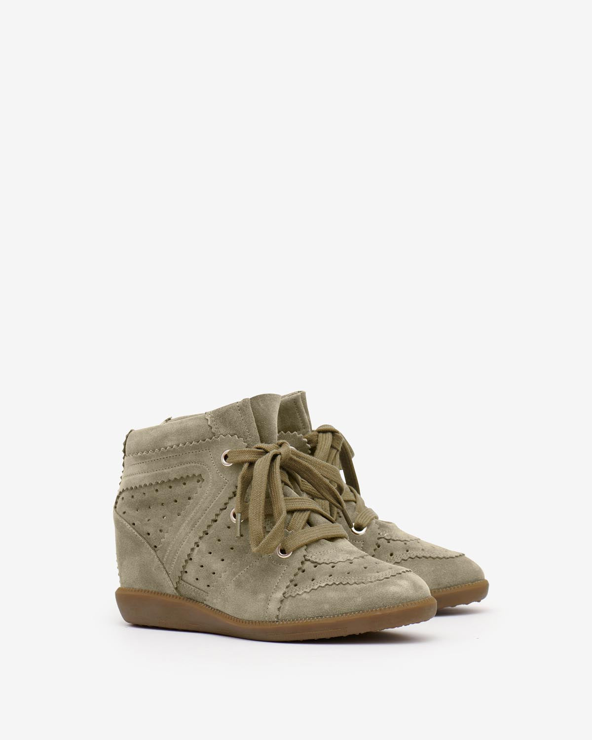Isabel Marant Bobby baskets taupe suède compensées 5cm
