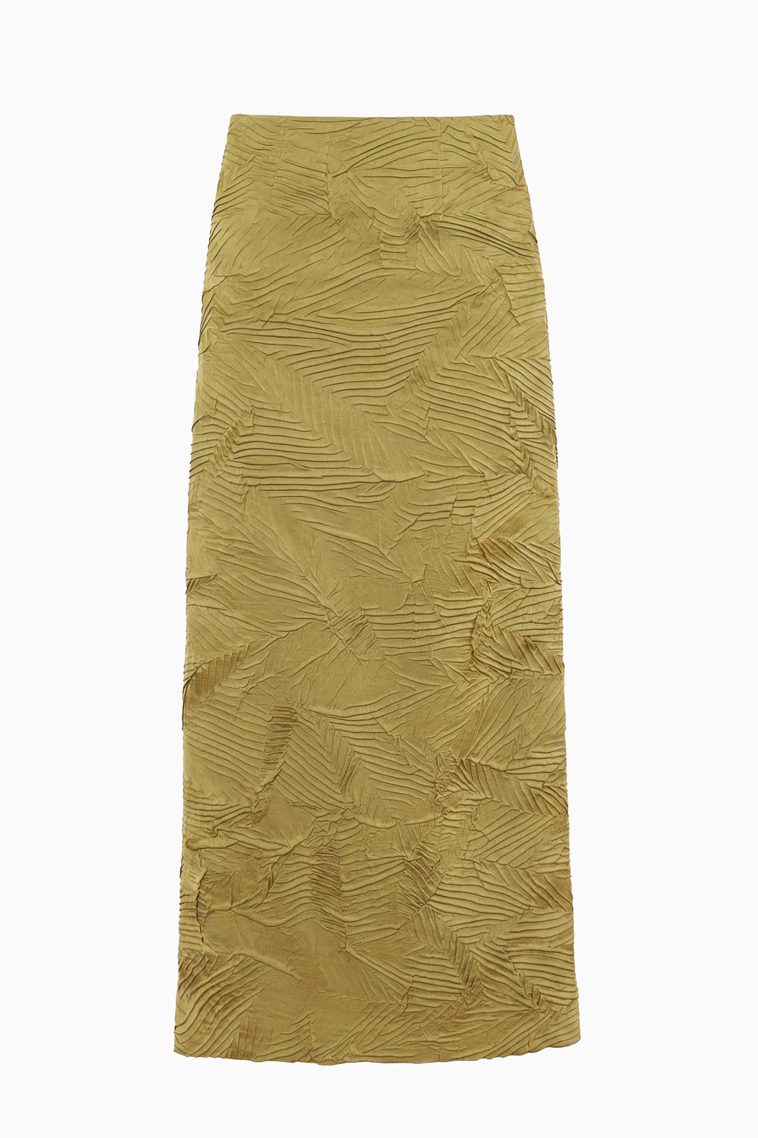 Ulla Johnson Inez jupe crayon satin moss gold