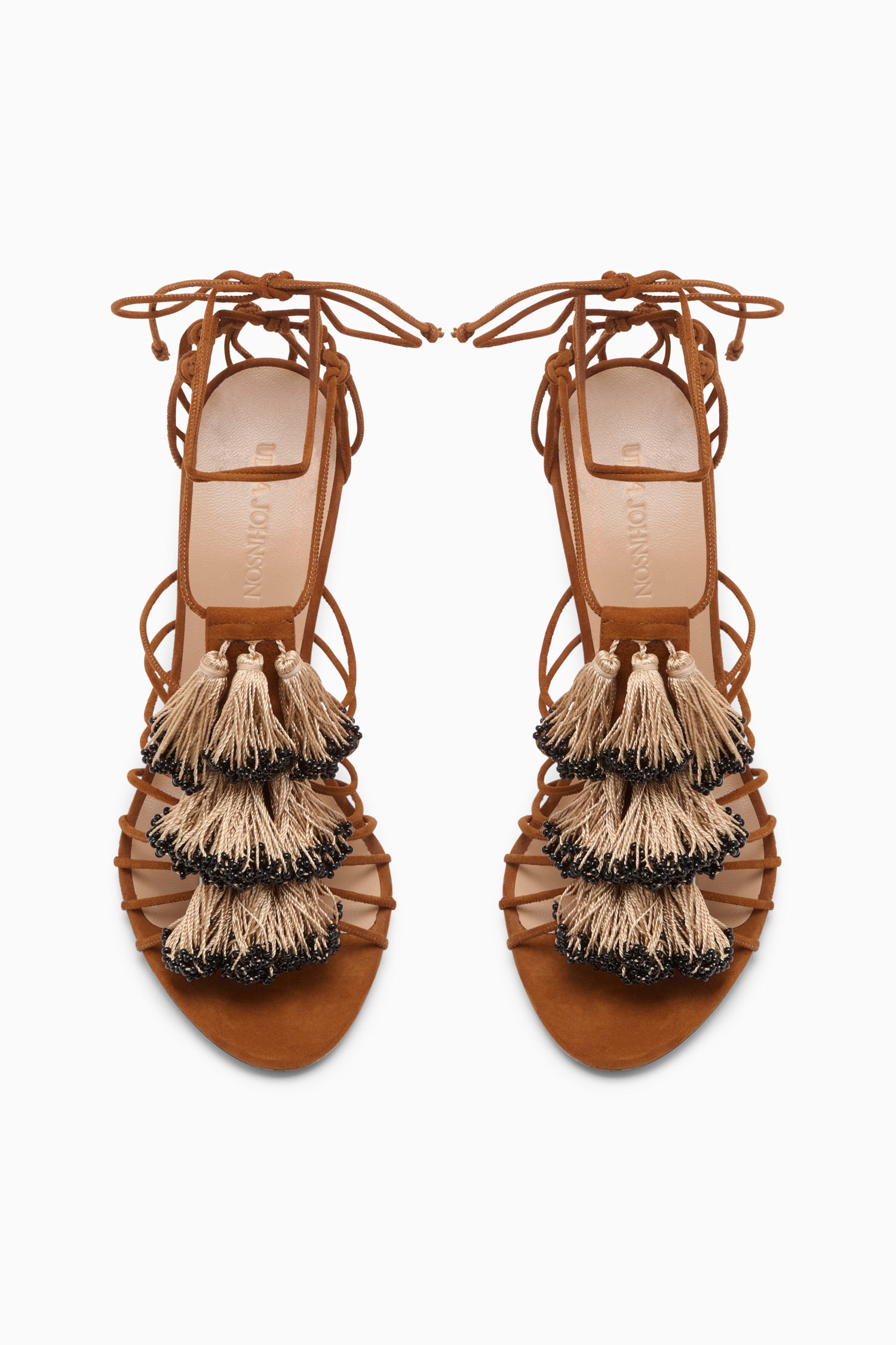 Ulla Johnson Beaded Fringe High Heel Sandal sandales Canyon