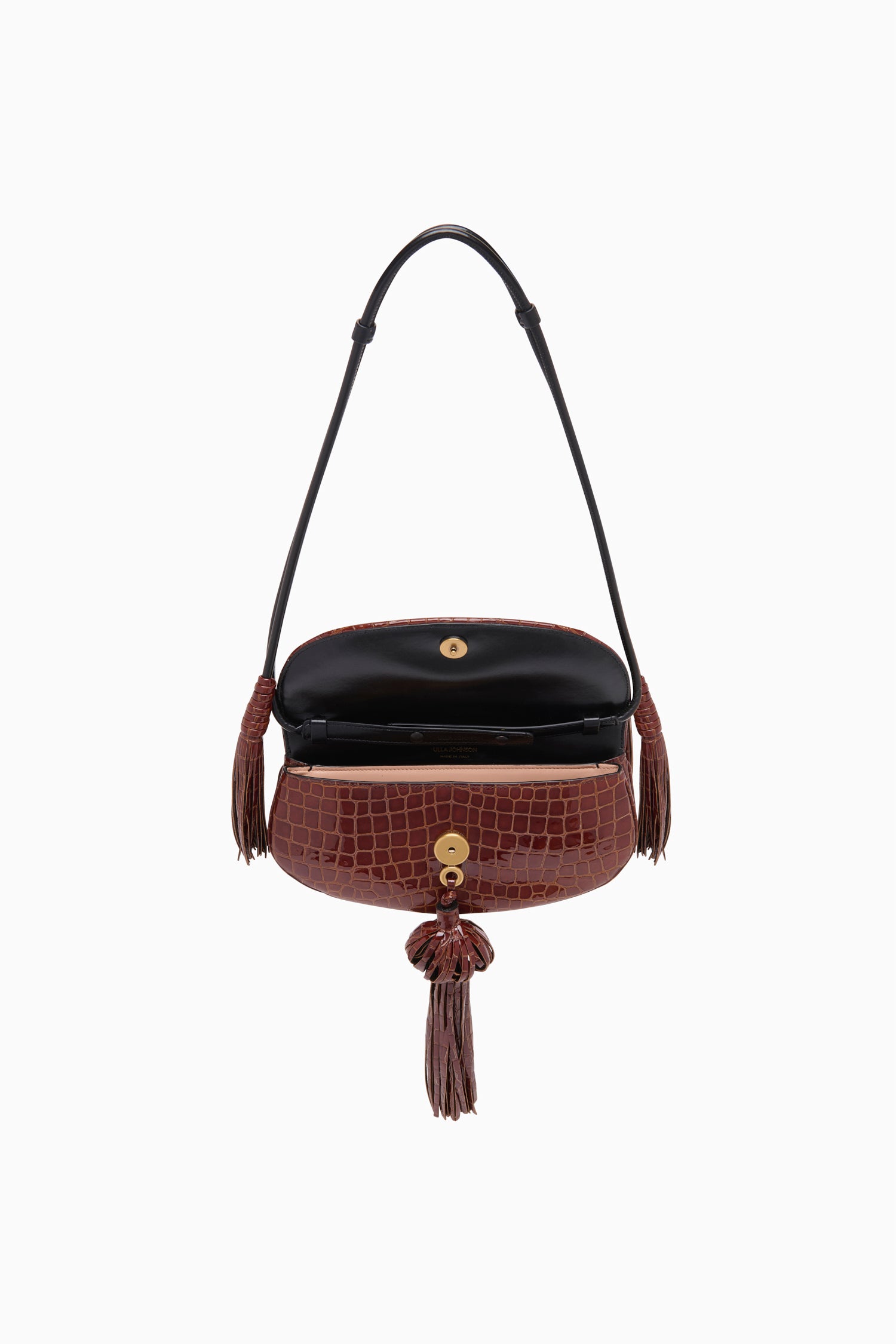 Ulla Johnson Paloma Sac Chestnut cuir croco bandoulière