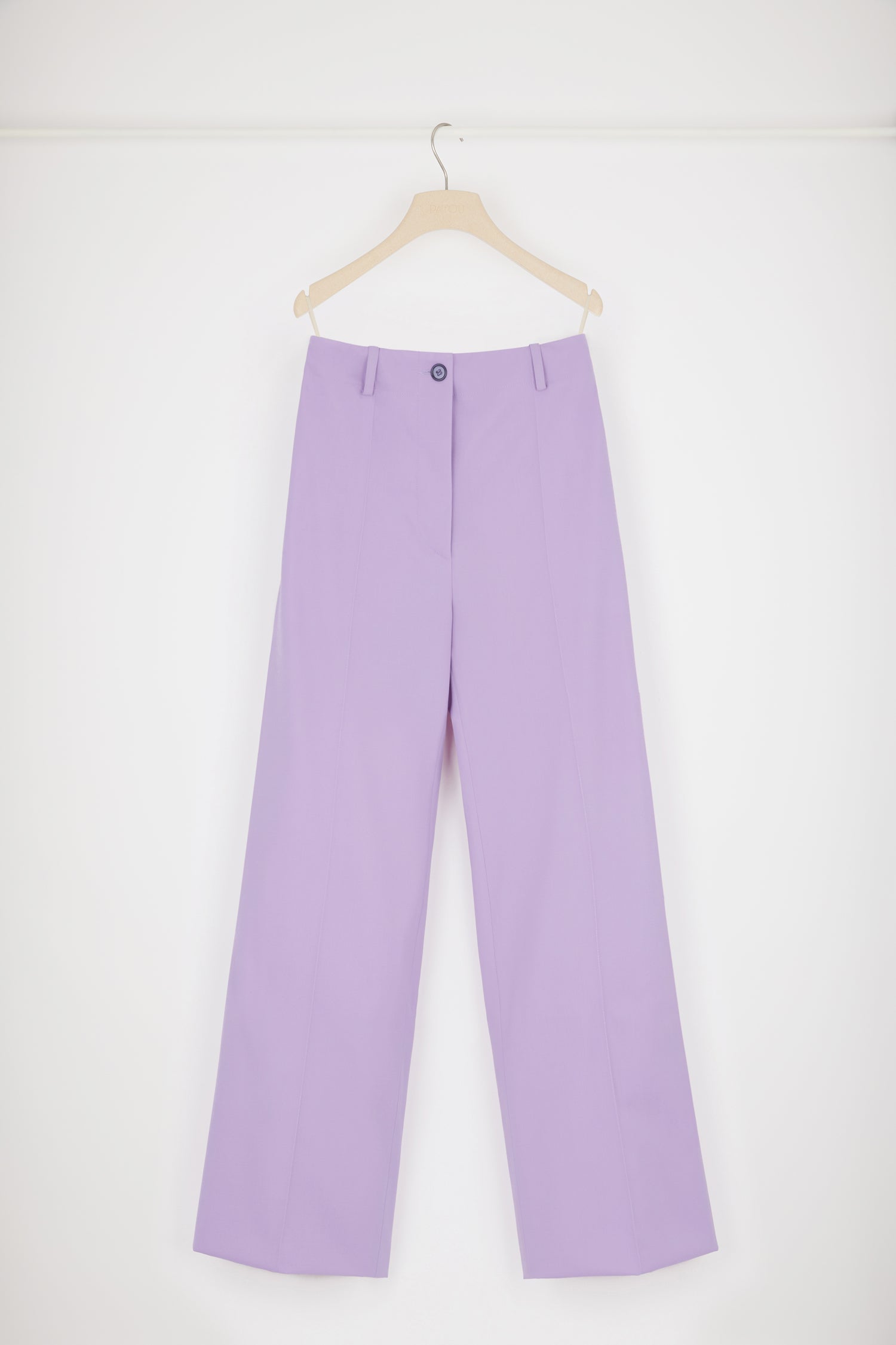 Patou H22TR0020103473W pantalon droit violet laine vierge