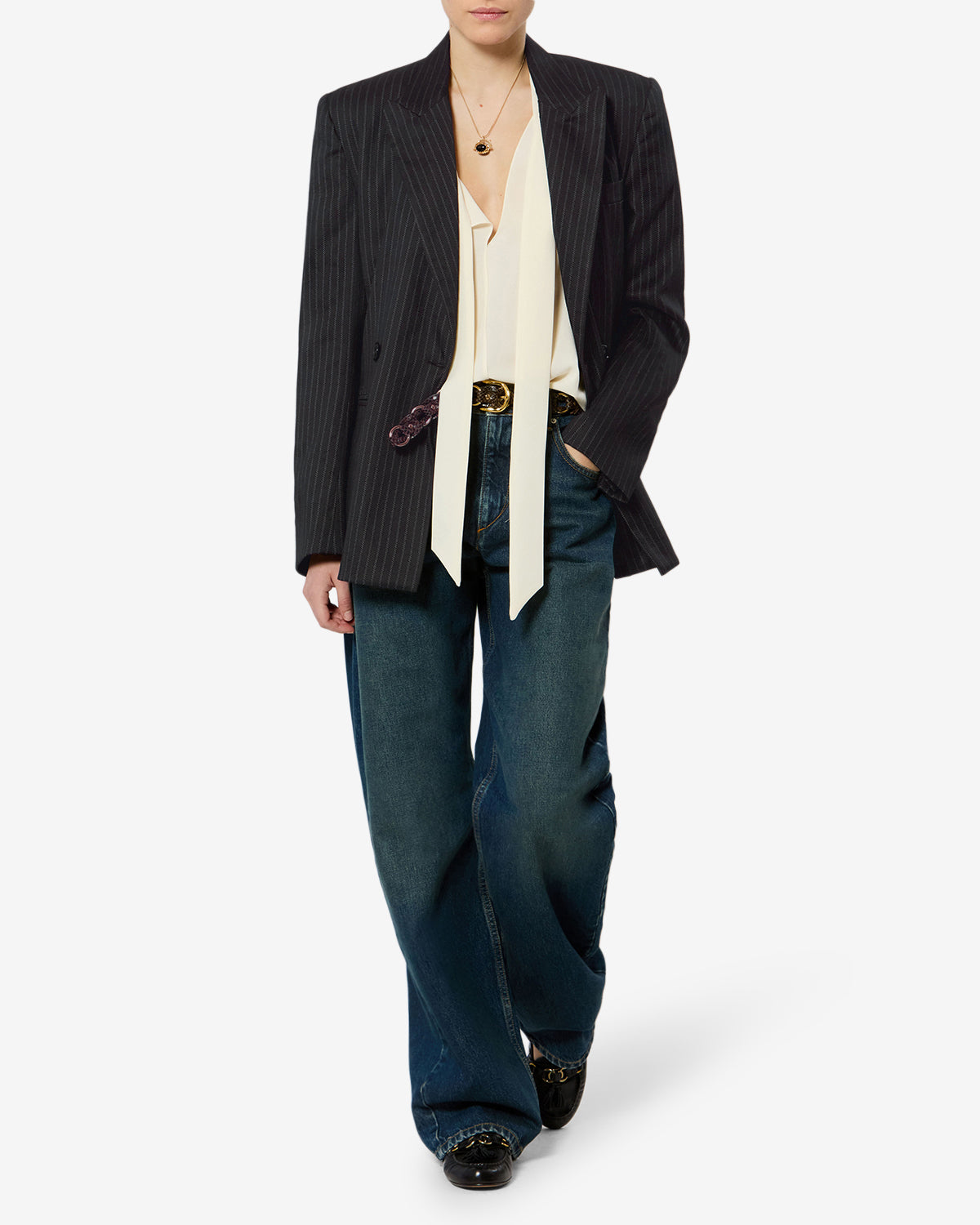 Isabel Marant Ranya veste noir laine double boutonnage