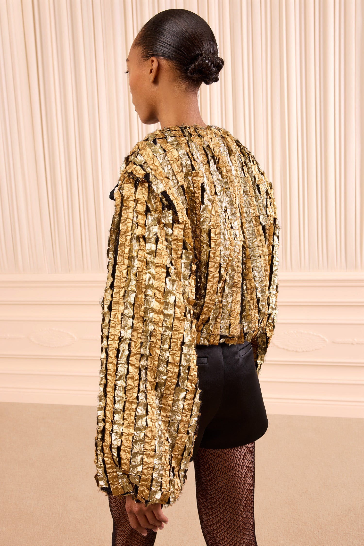Ulla Johnson Eden veste lurex Gold damier oversize