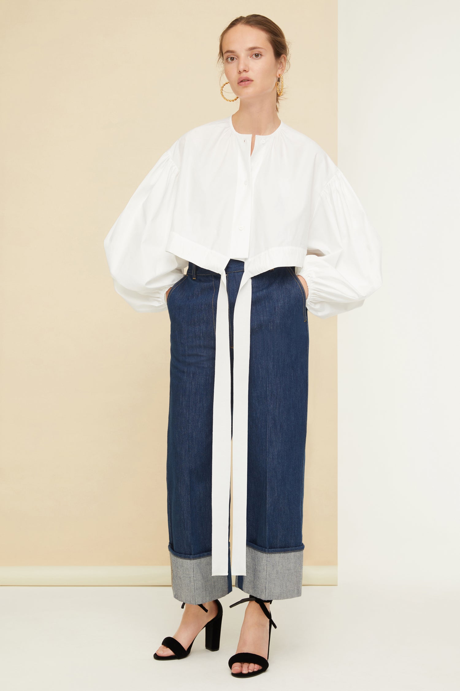 Patou TO028 top coton bio blanc cropped 34-44