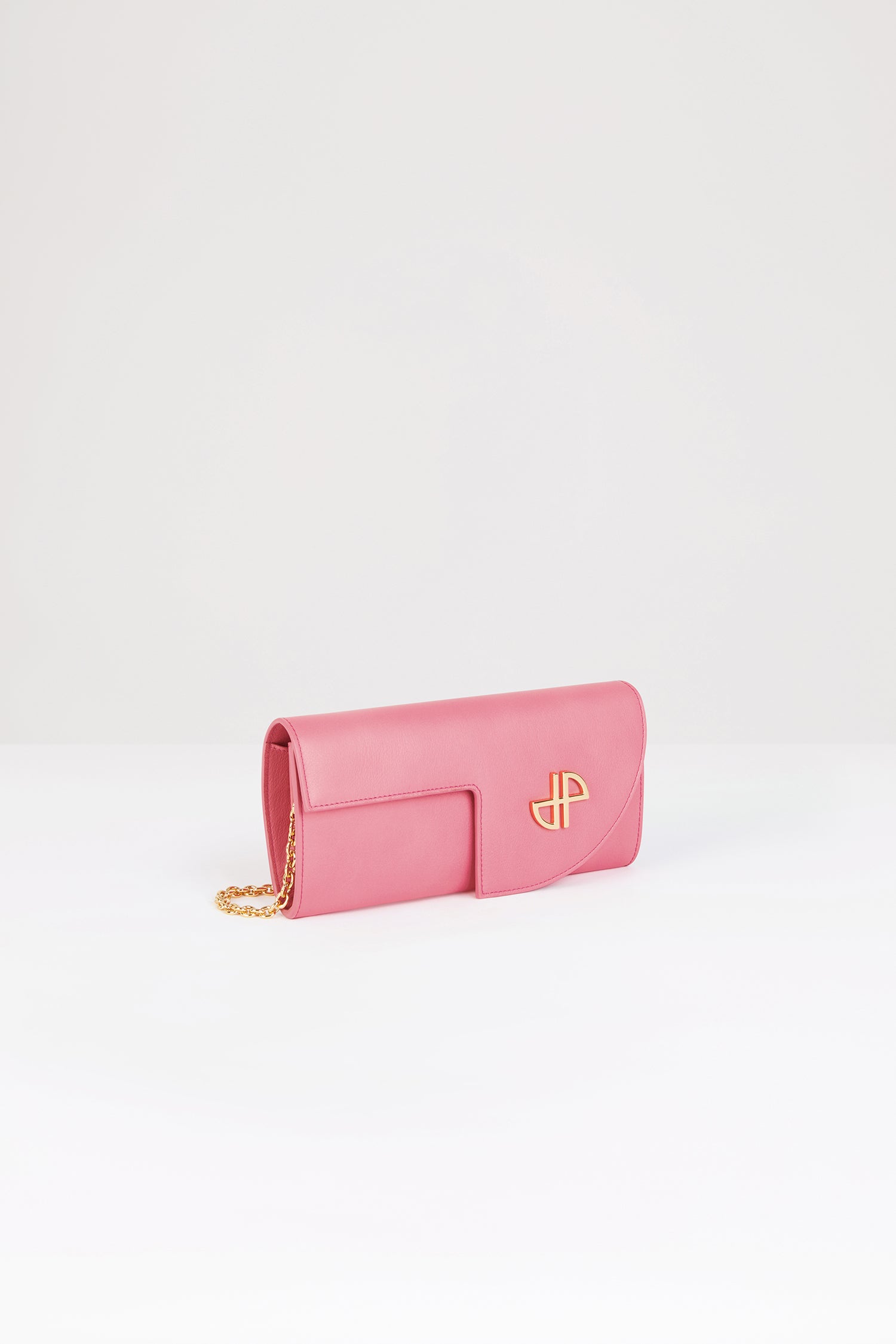 Patou BA011 pochette cuir chaîne rose JP clutch TU
