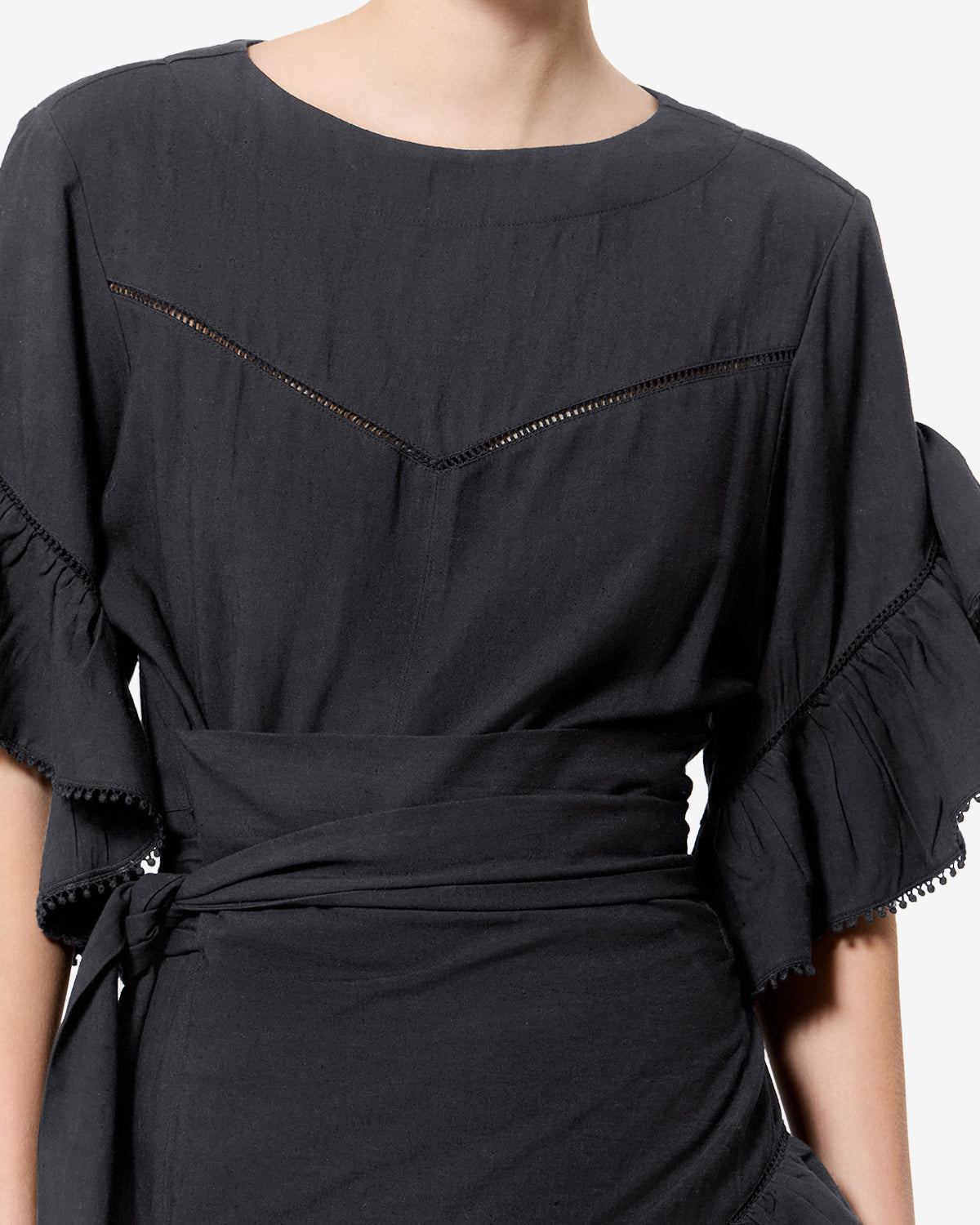 Isabel Marant Melicia robe portefeuille noir 34-44