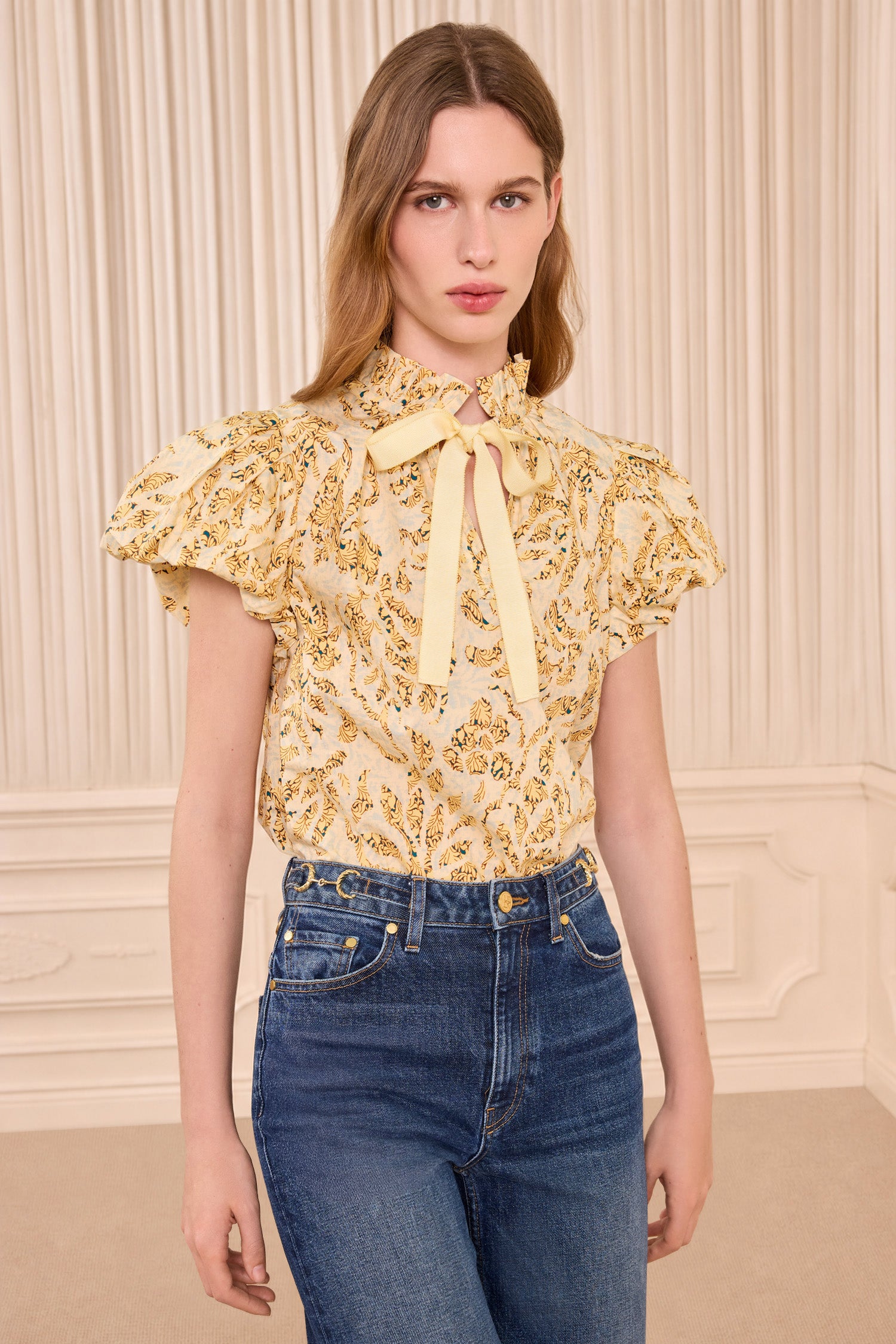 Ulla Johnson Estela FA260226 top coton jaune Chamomile
