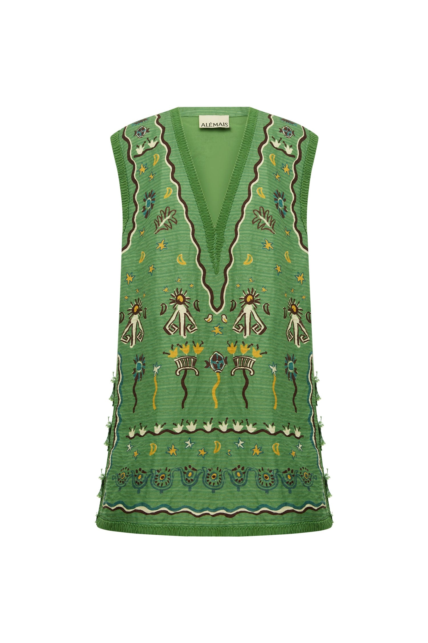 Alemäis Sun Dancer robe mini lin col V doublée