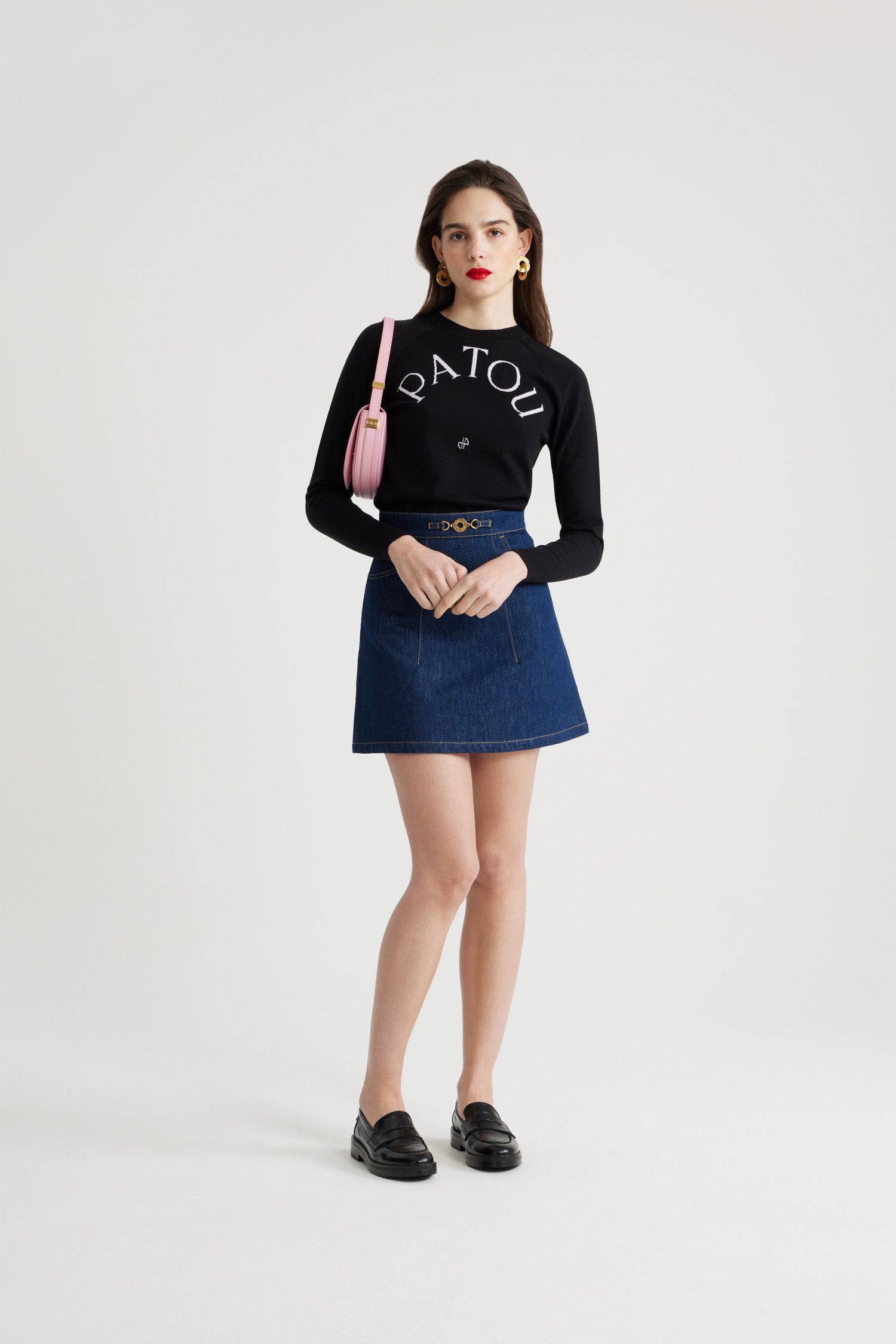 Patou KN110 pull mérinos logo noir